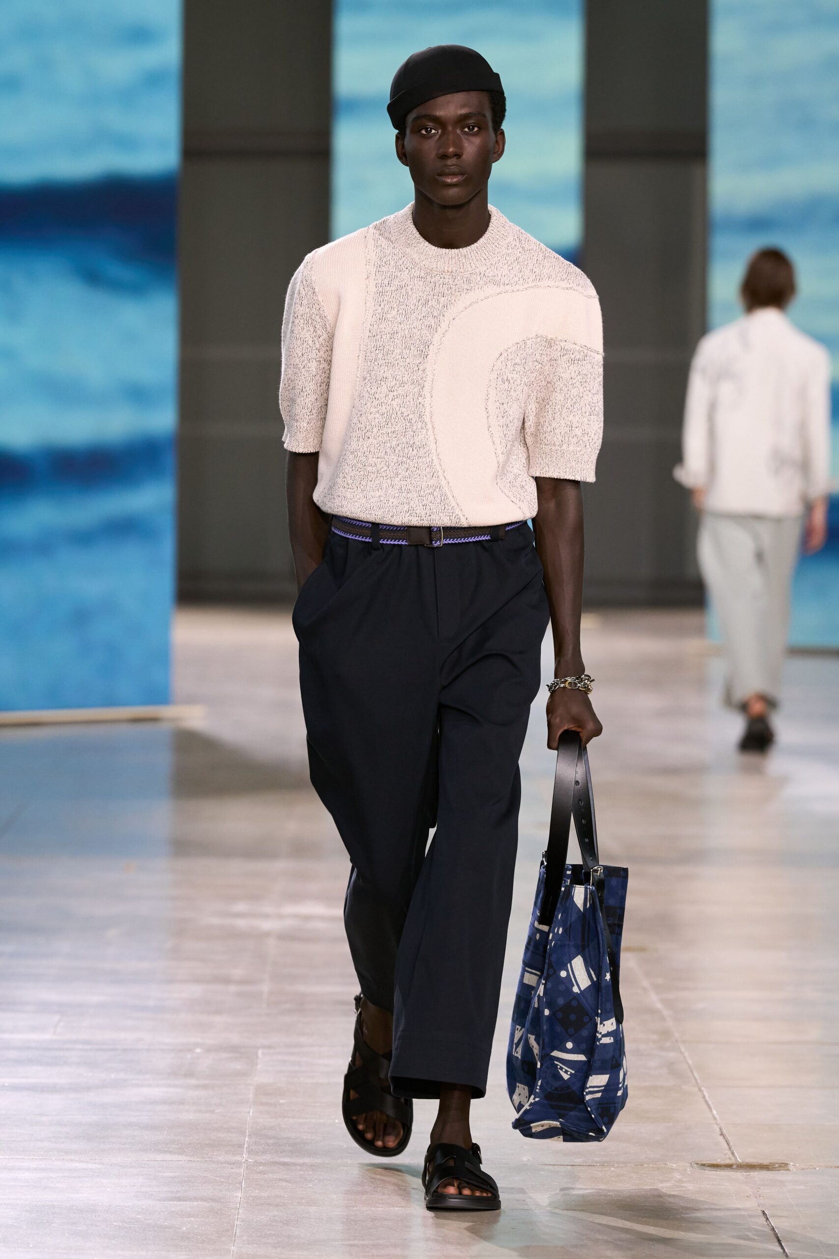white cotton short-sleeve collared relaxed color-blocked top