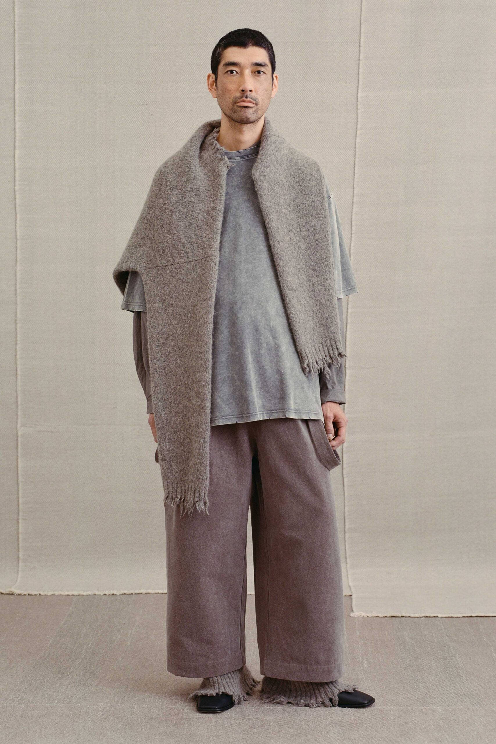 gray wool scarf