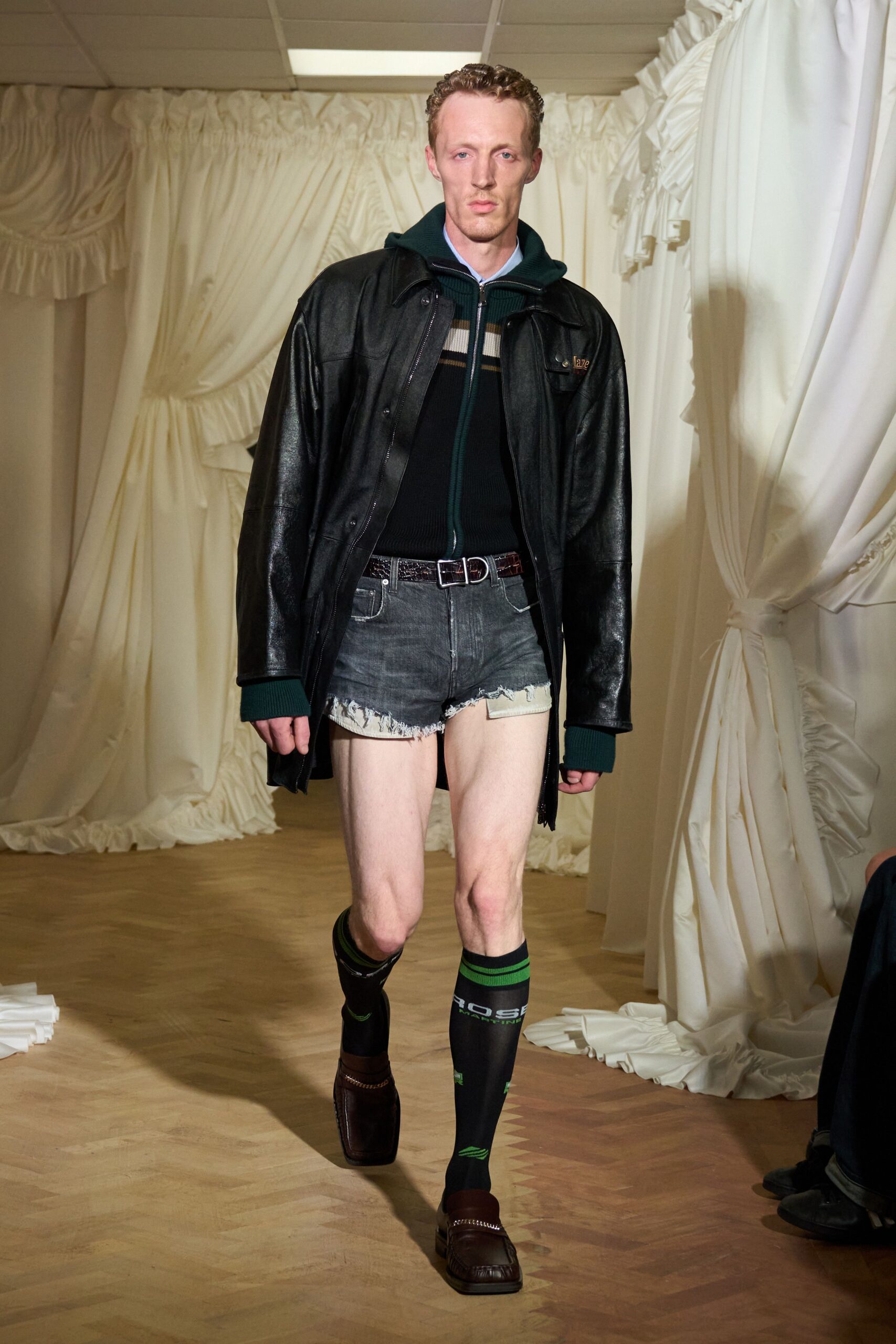 black leather coat with fitted top