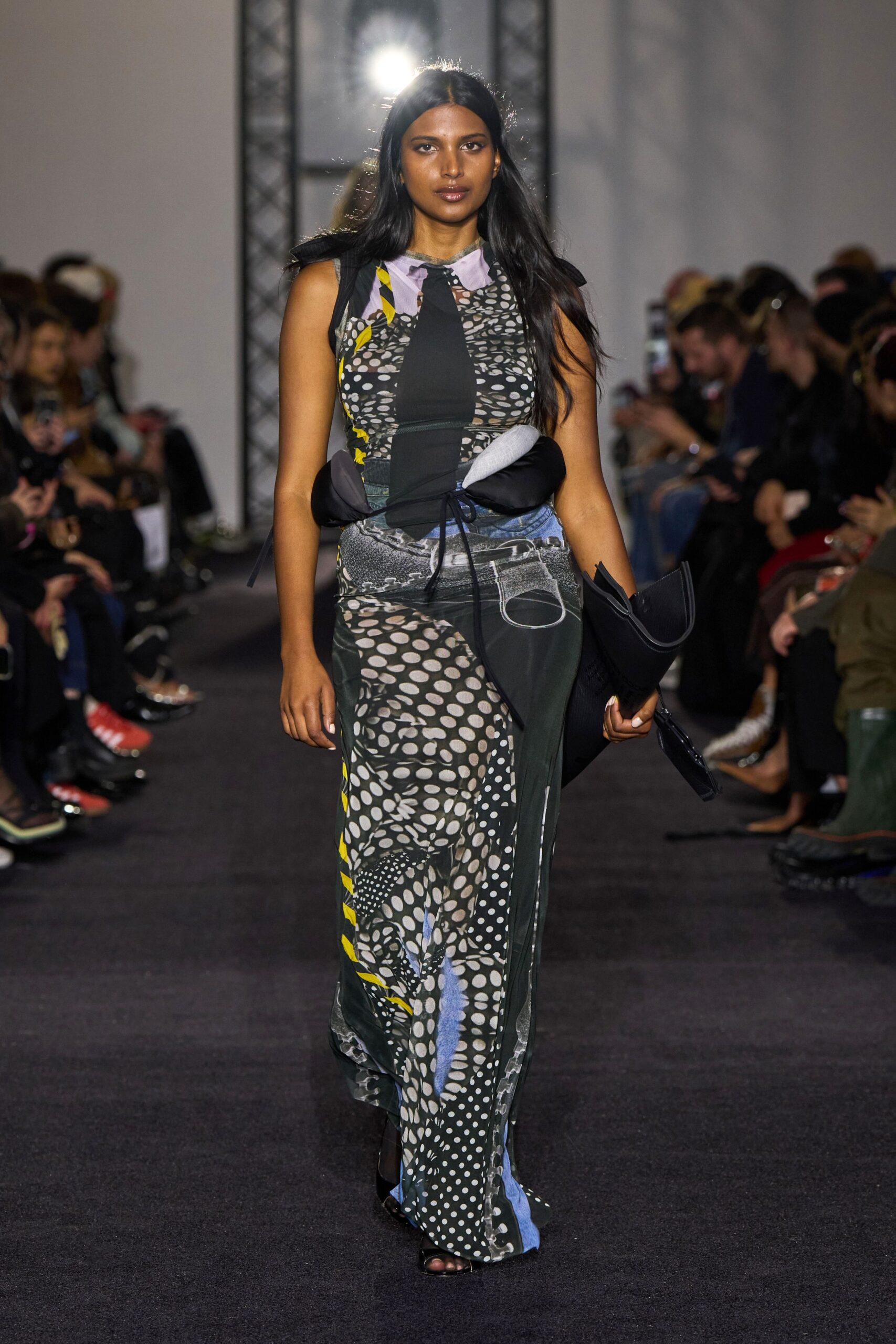multi silk sleeveless collared fitted printed maxi dress