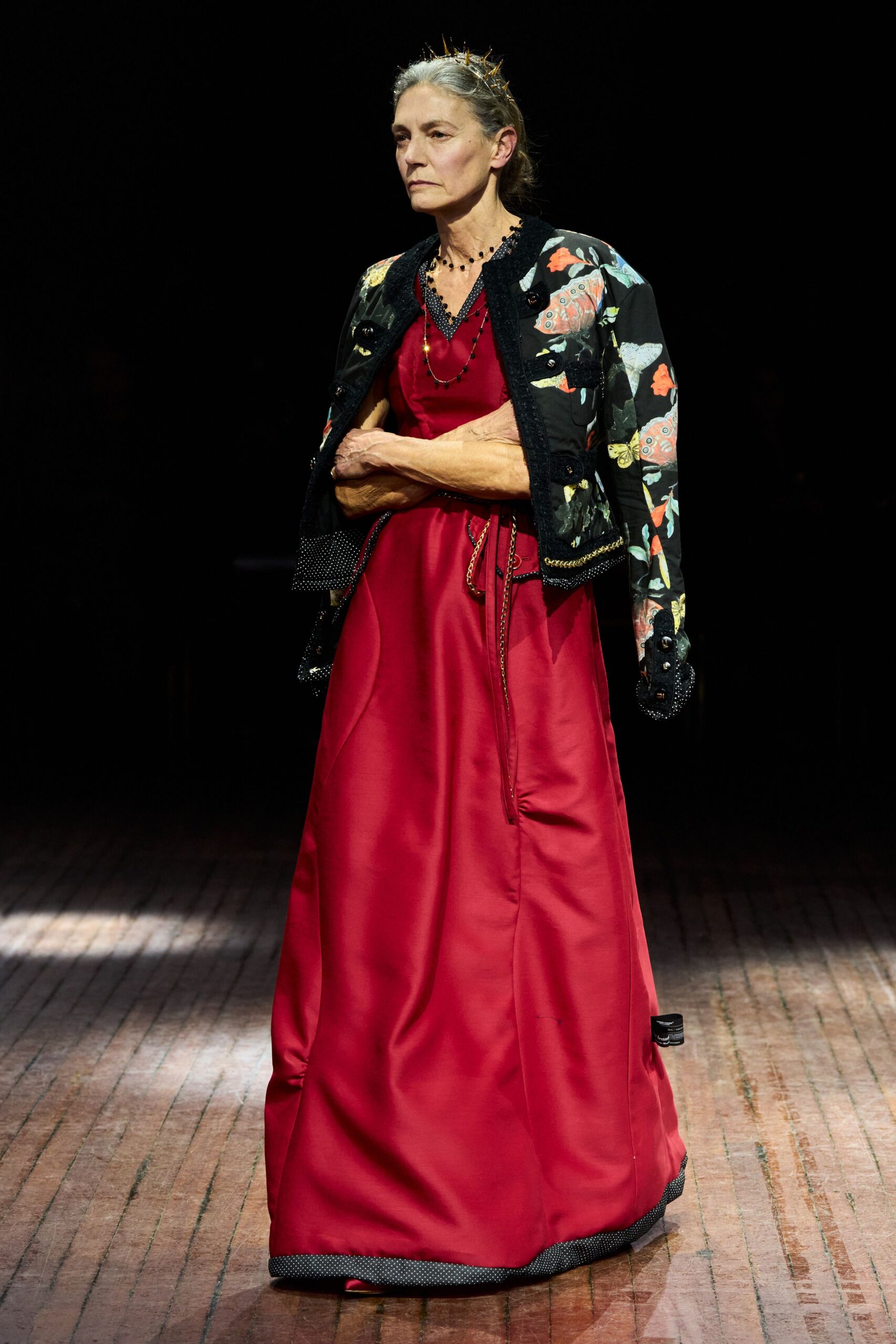 red satin sleeveless v-neck fitted draped maxi gown
