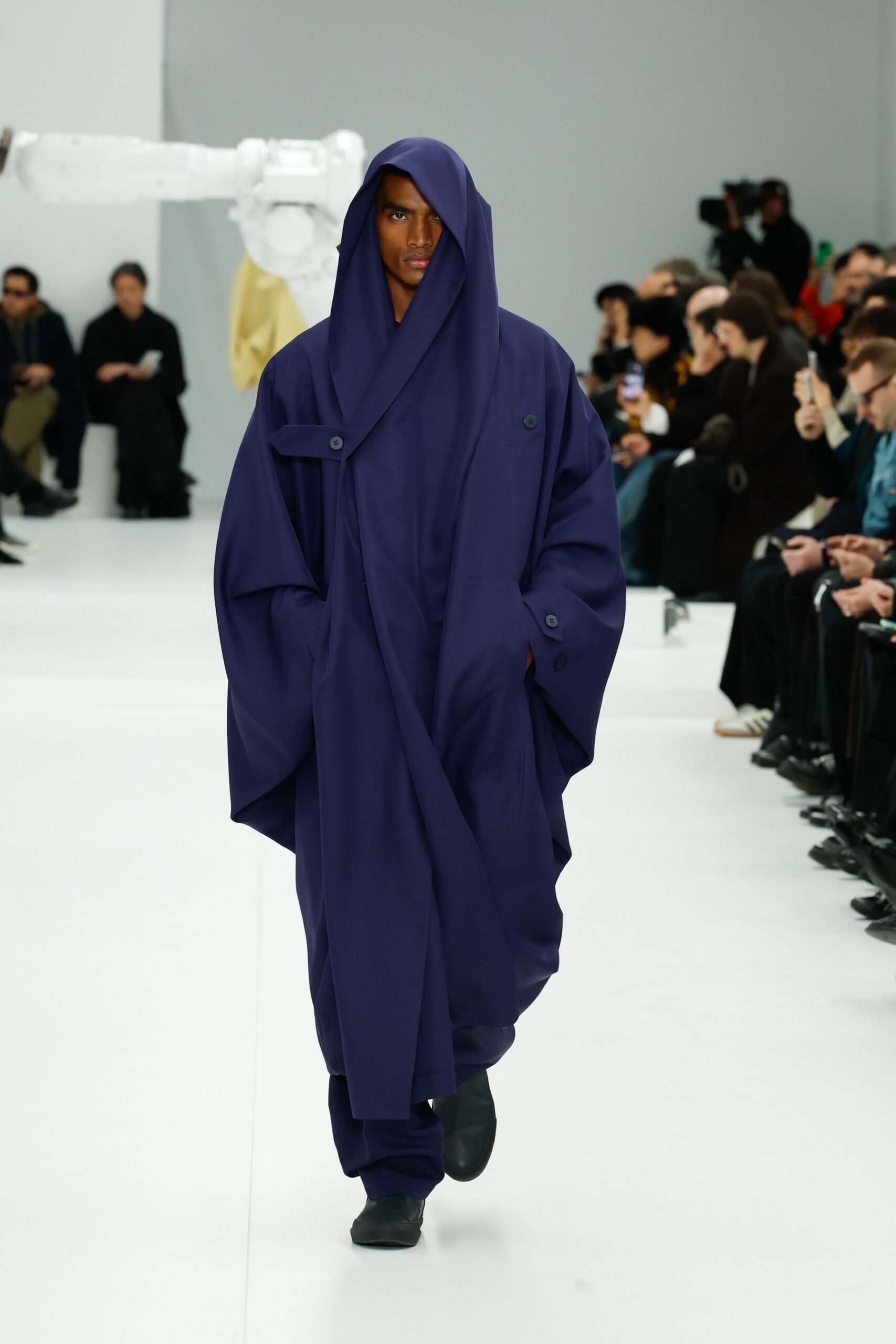 purple relaxed hooded coat