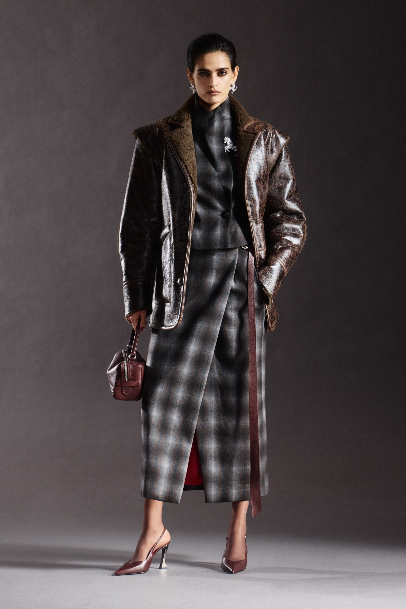 brown leather jacket with blazer