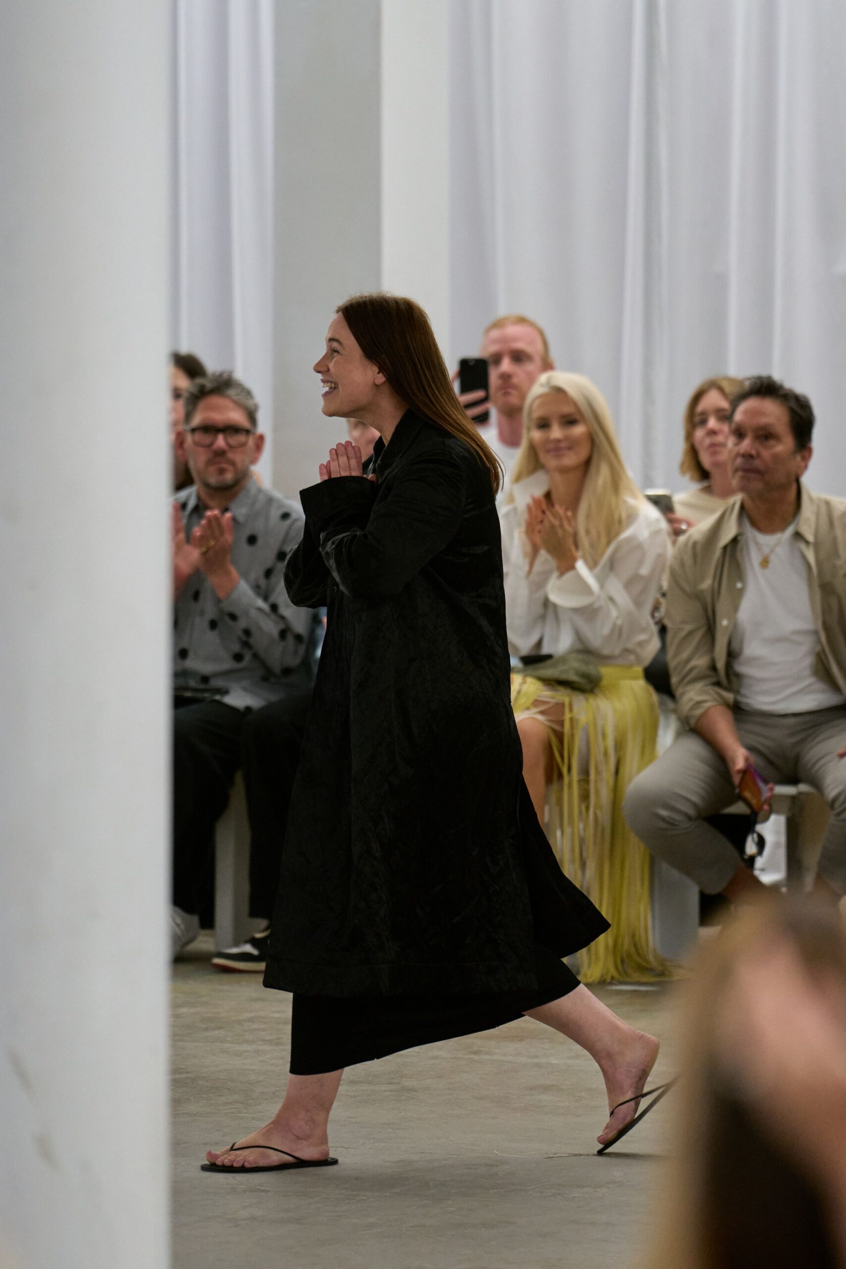 black silk coat and dress