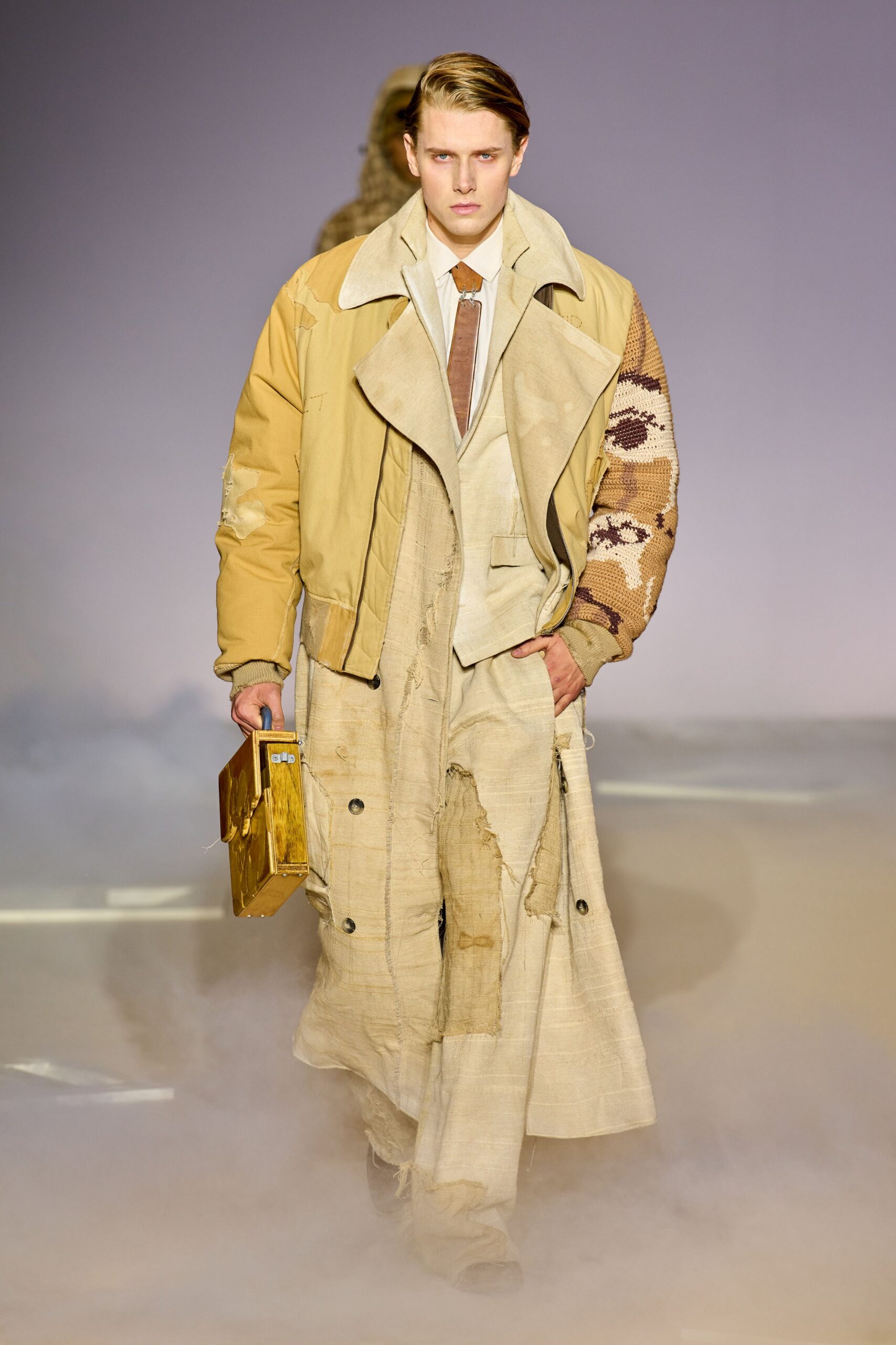 beige relaxed jacket with vest