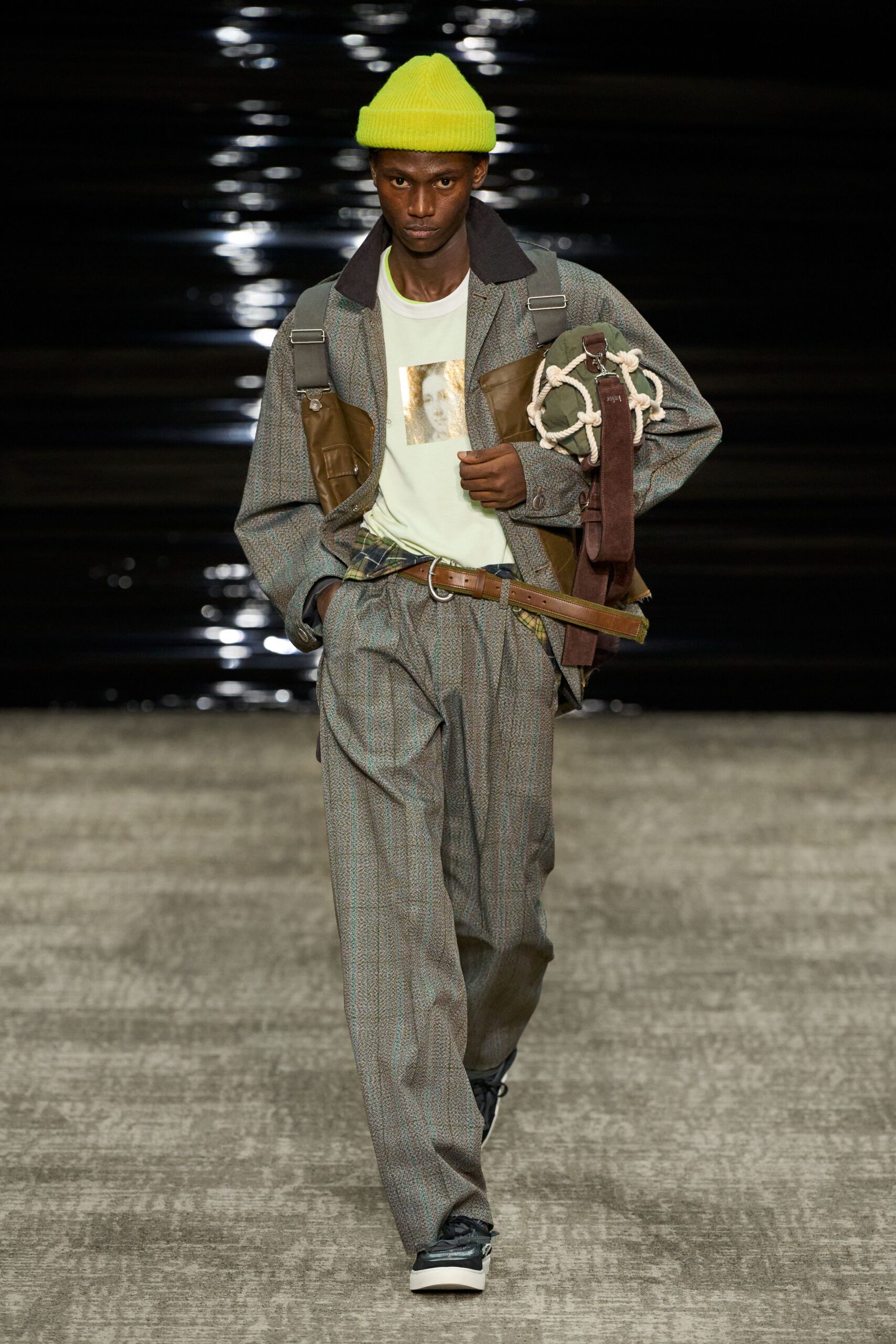 gray checked jacket with shirt