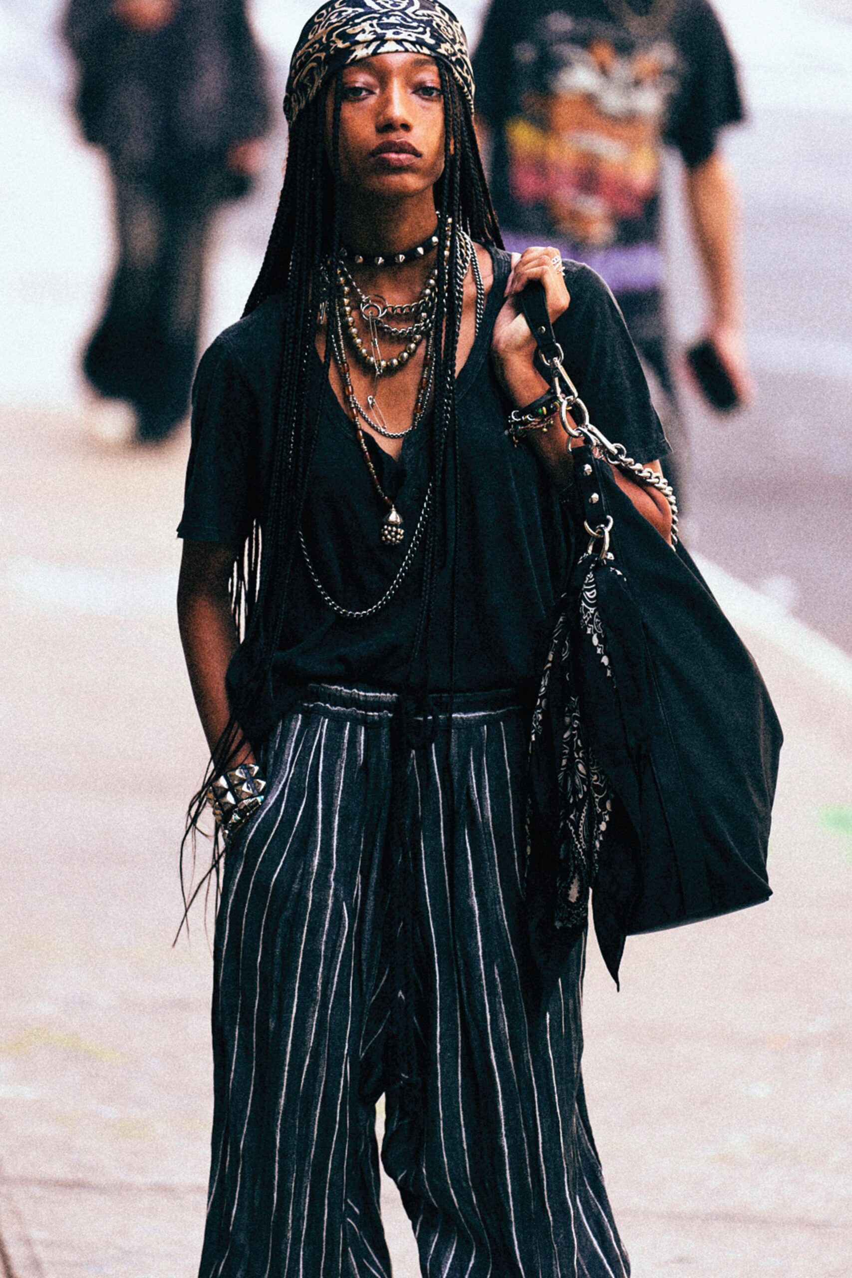black relaxed top and pants