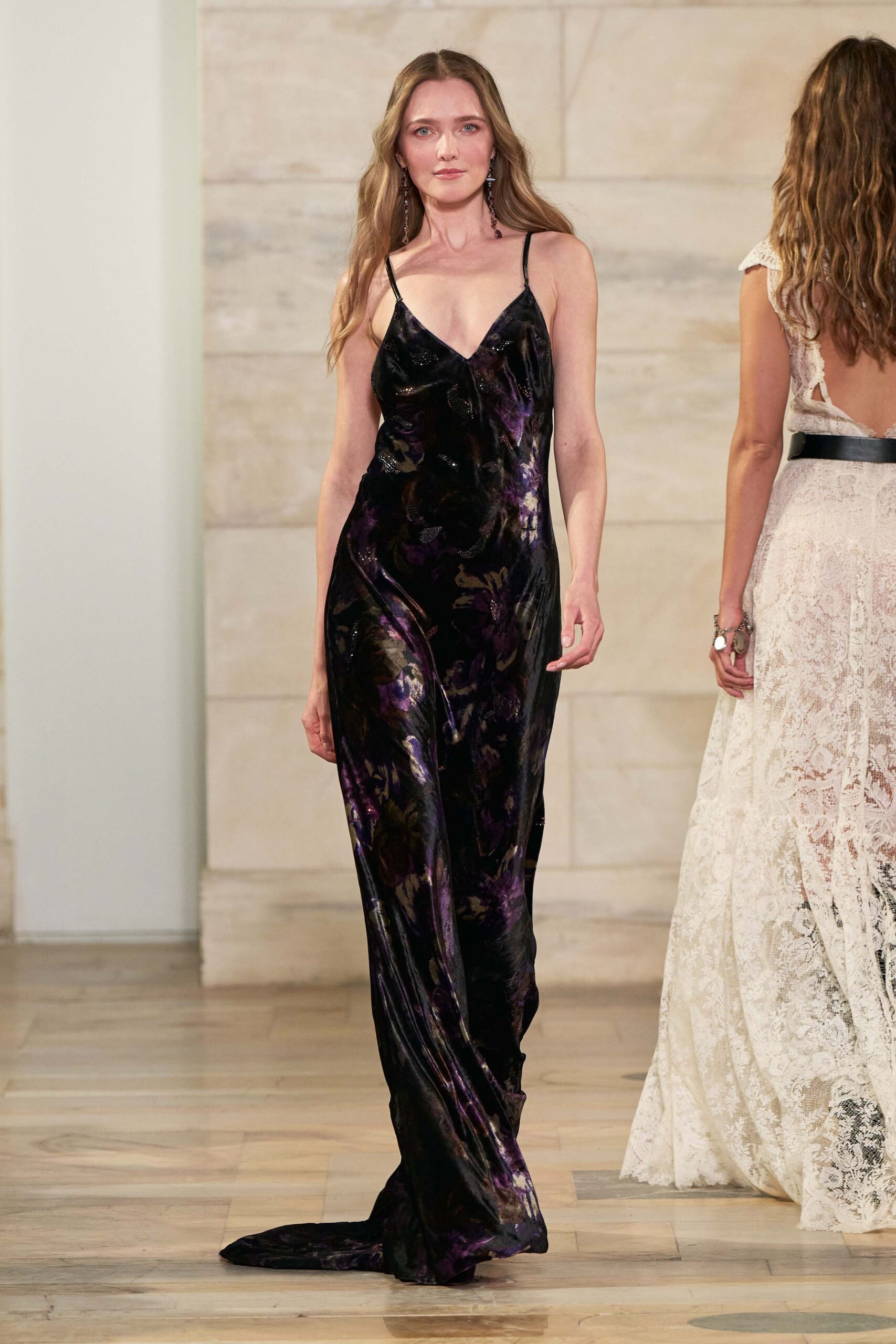 black purple silk gown