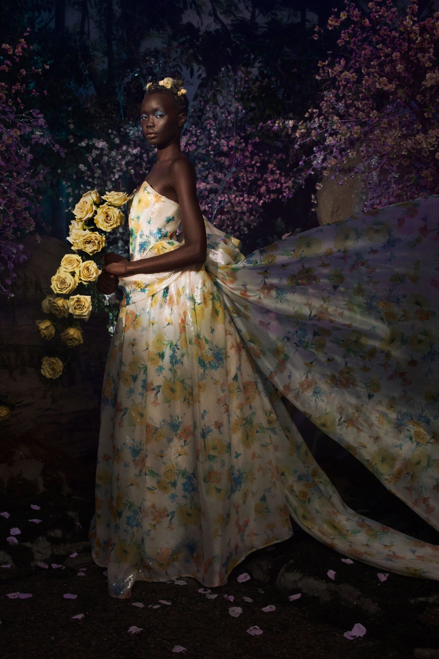 floral chiffon maxi gown