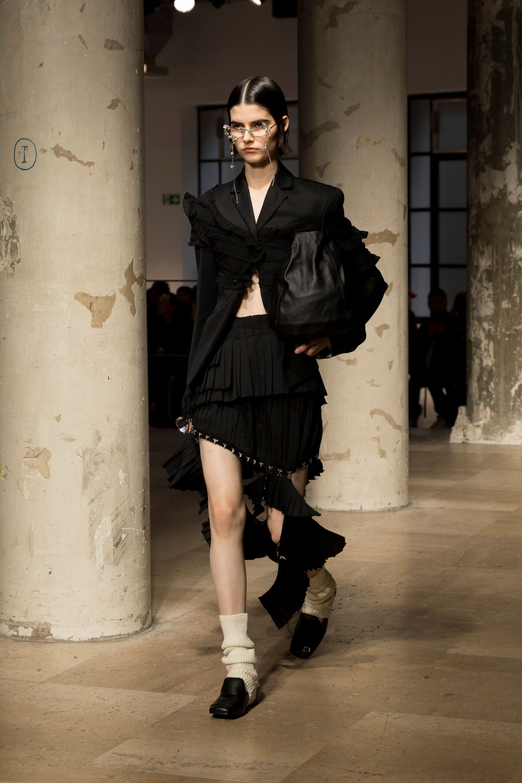 black blazer and skirt ensemble