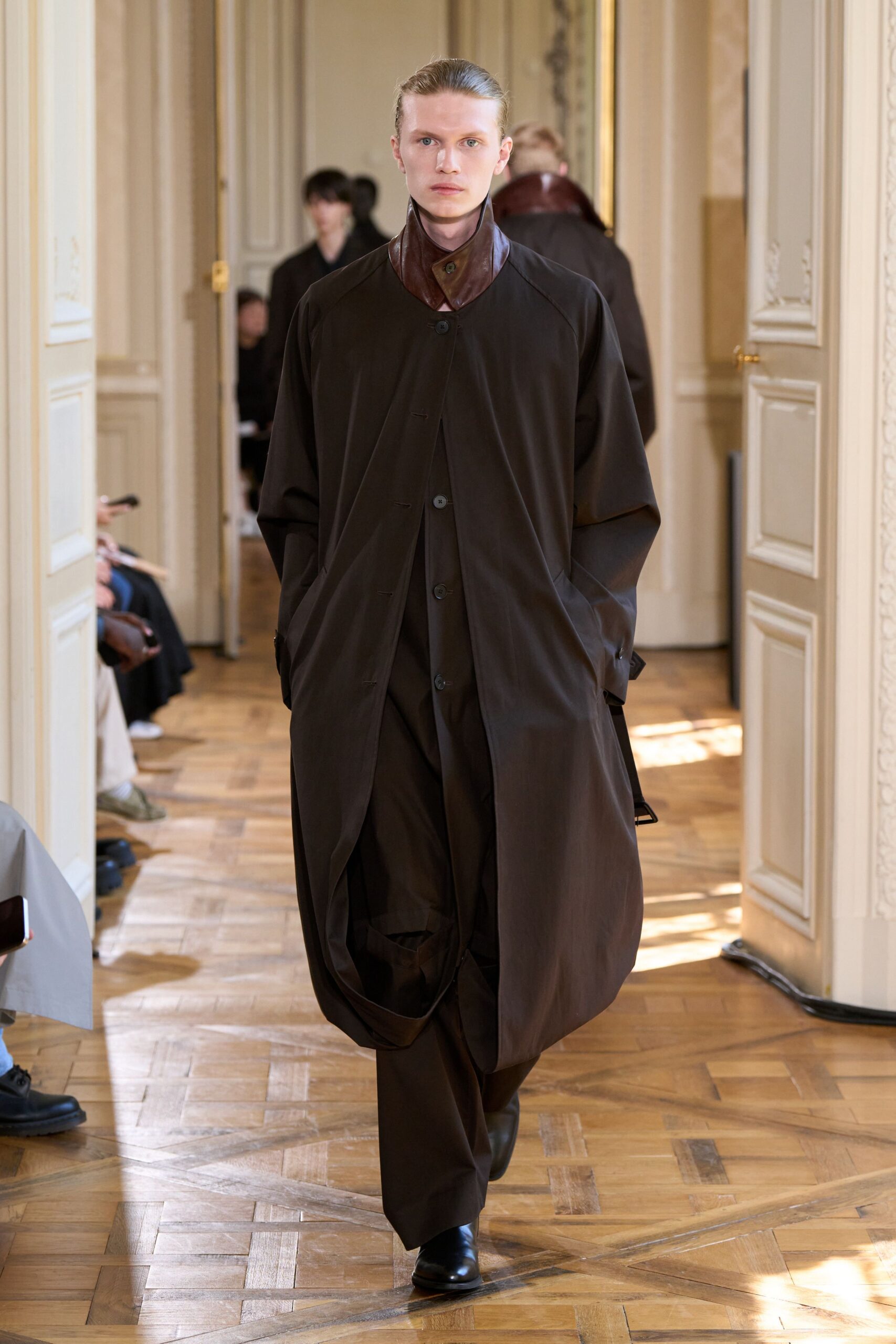 brown relaxed coat with pants