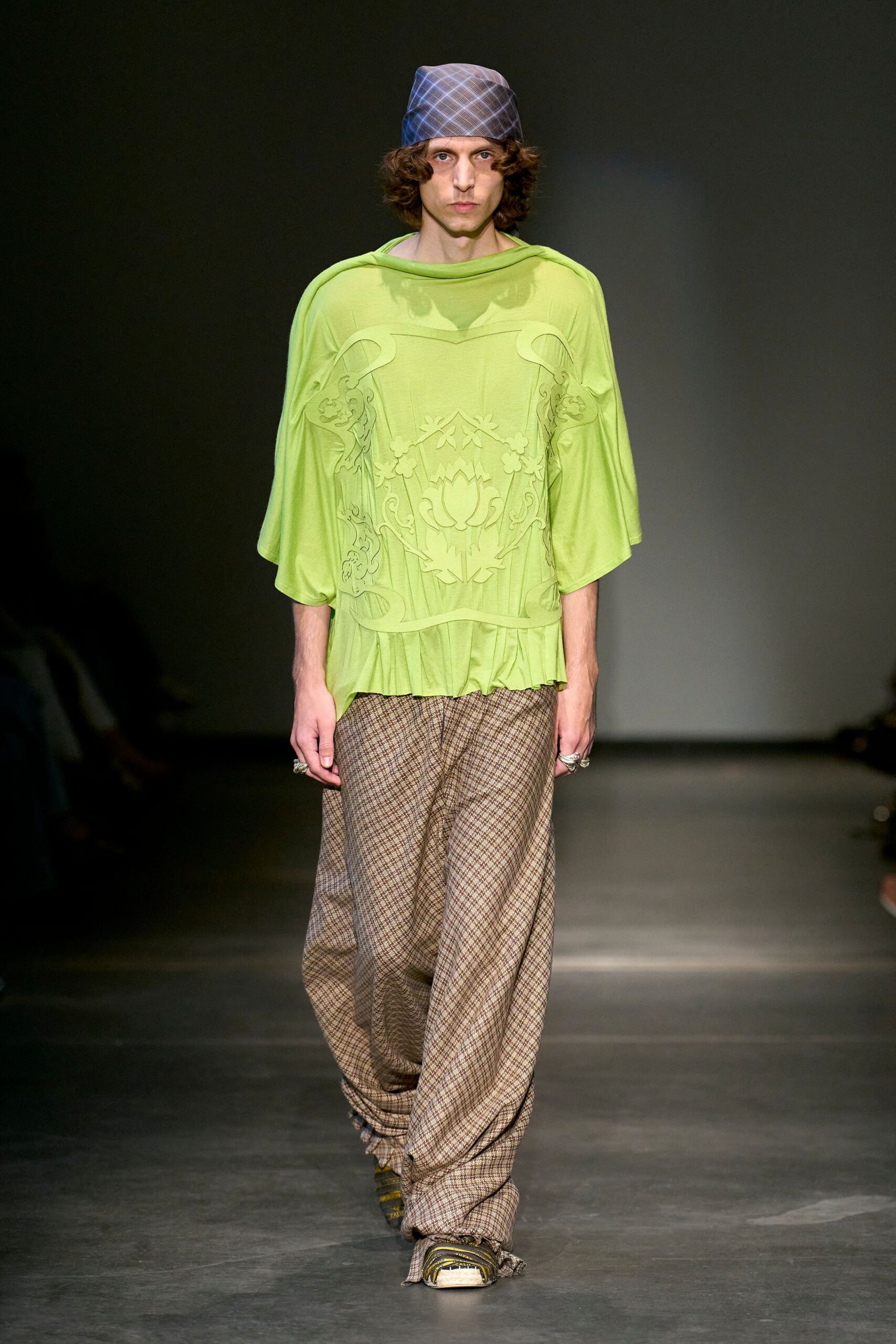 green cotton sleeveless relaxed embroidered top