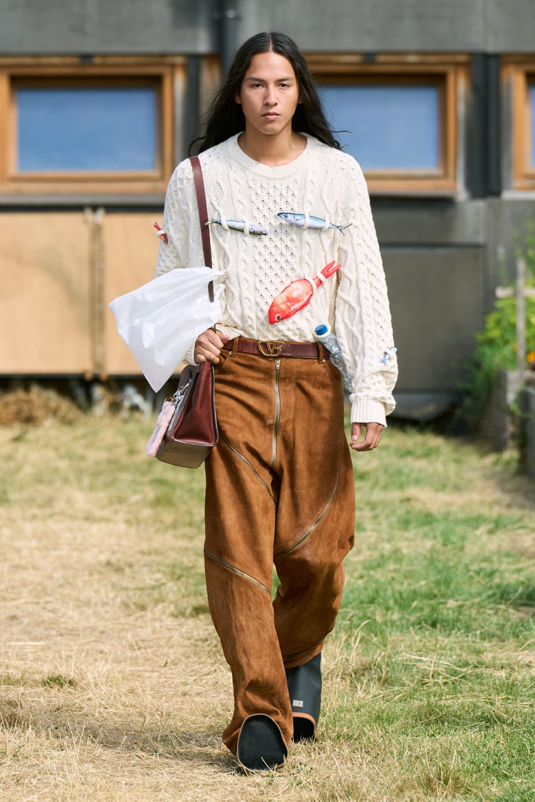 brown suede fitted zippered pants