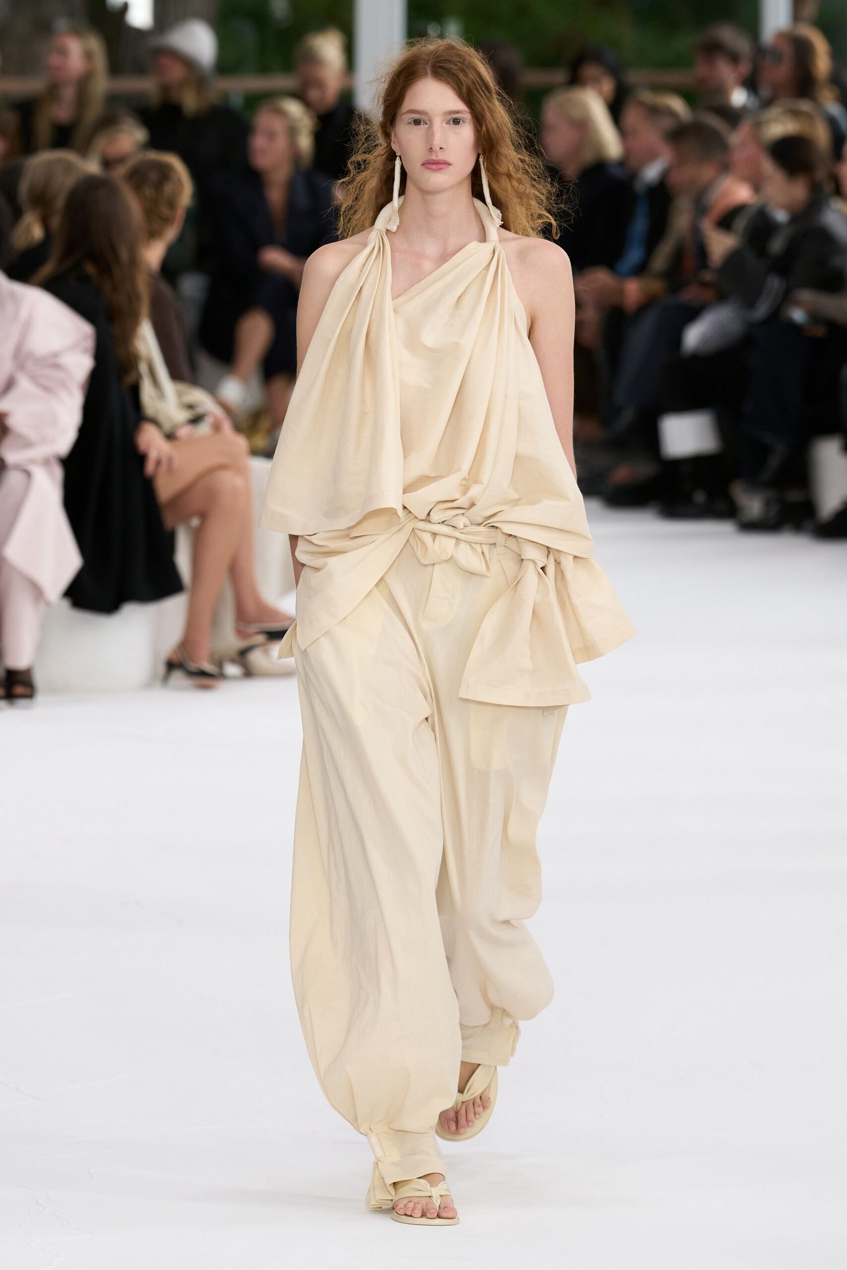 beige leather sandals