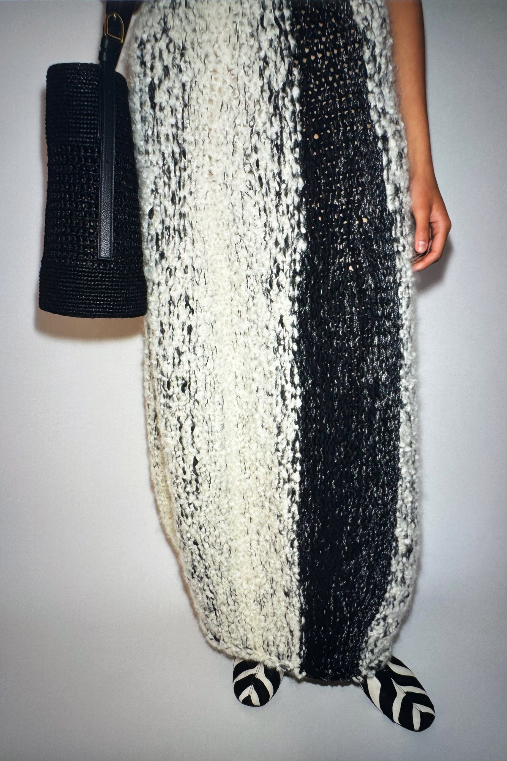 black and white striped maxi dress