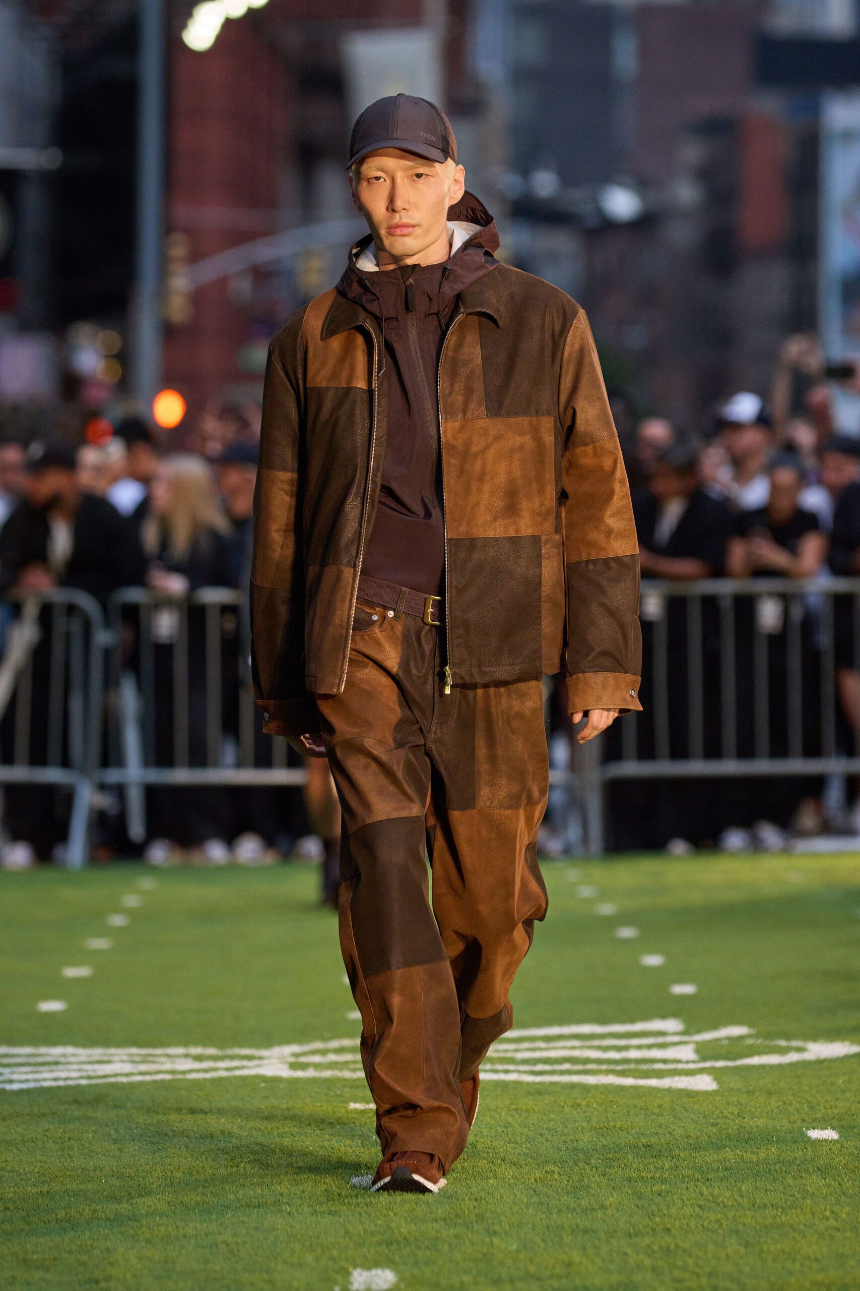 brown leather jacket and pants