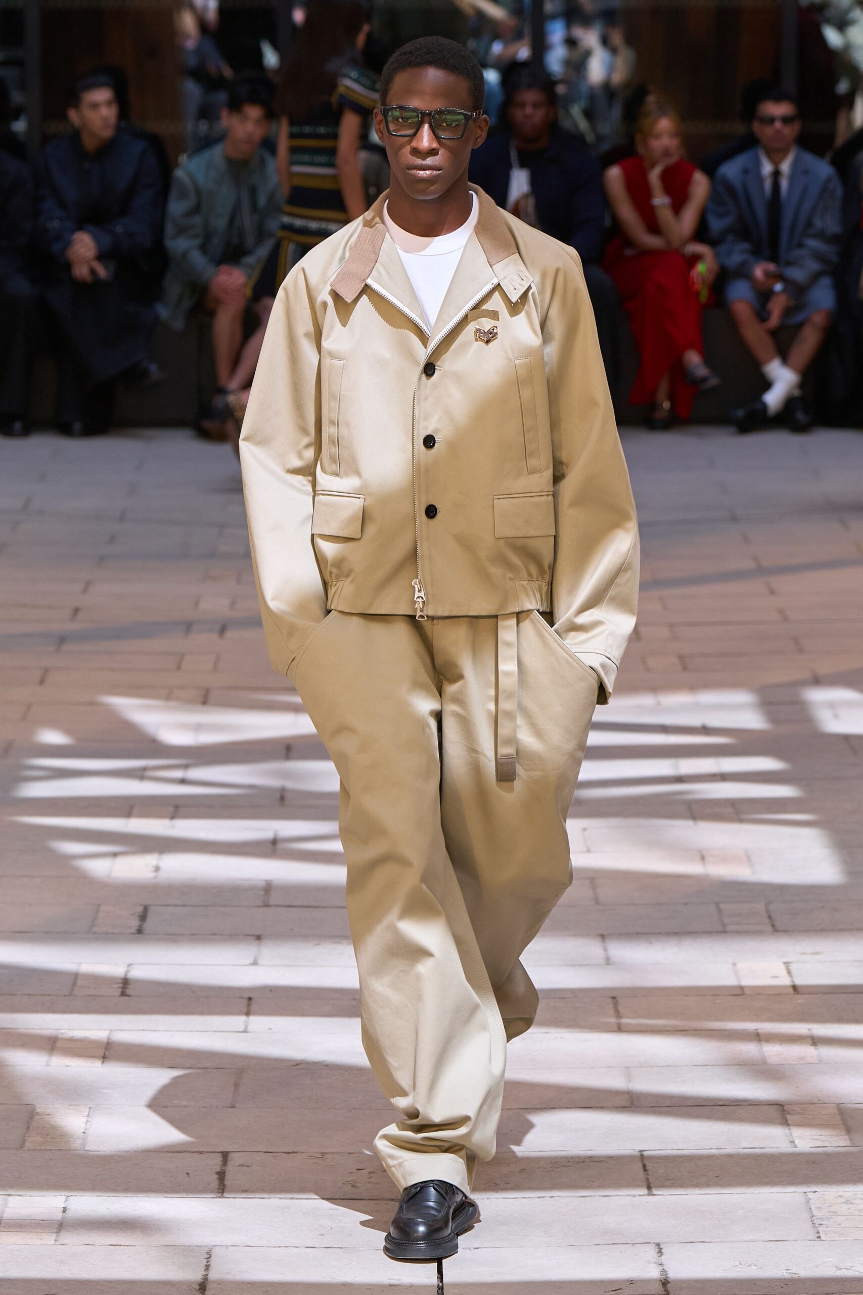 beige relaxed jacket and pants
