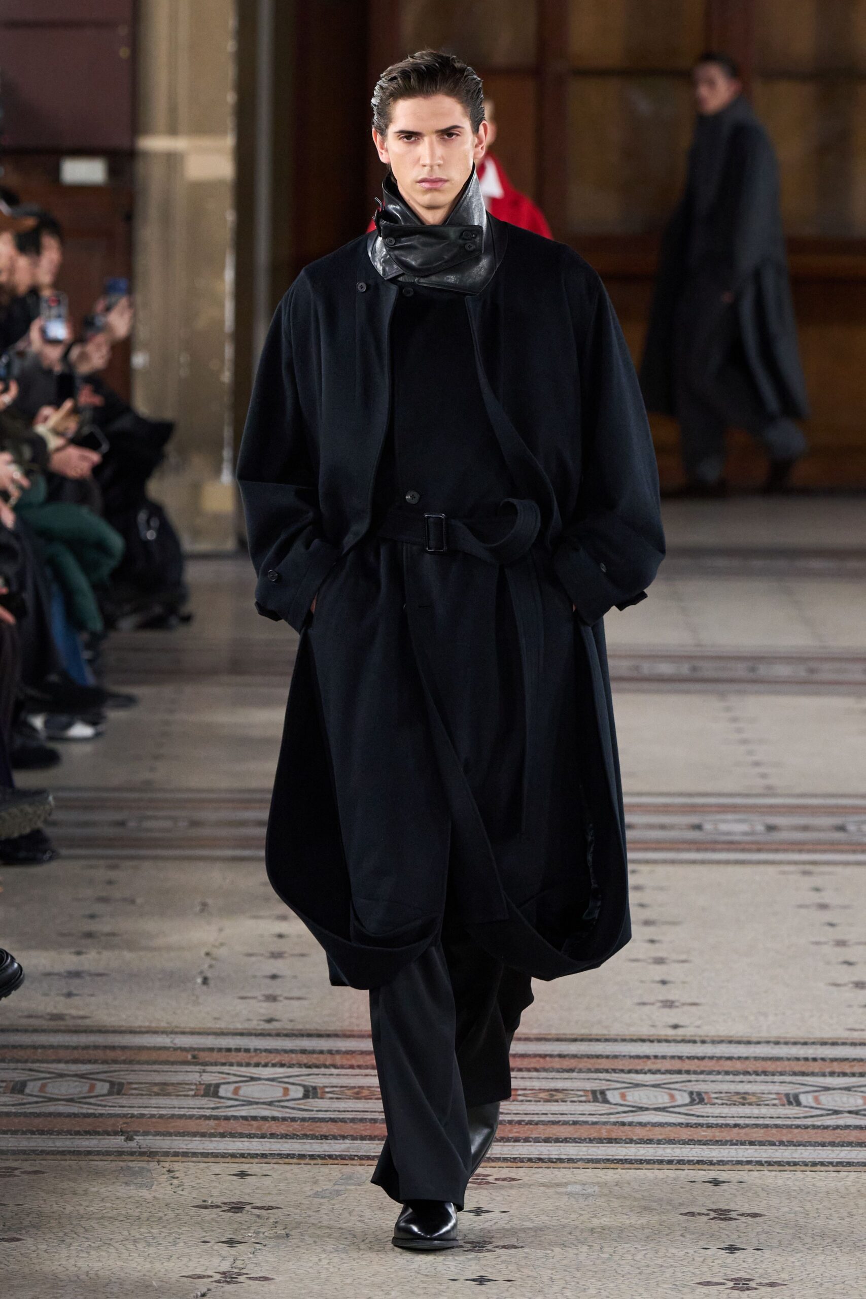 black wool coat and pants