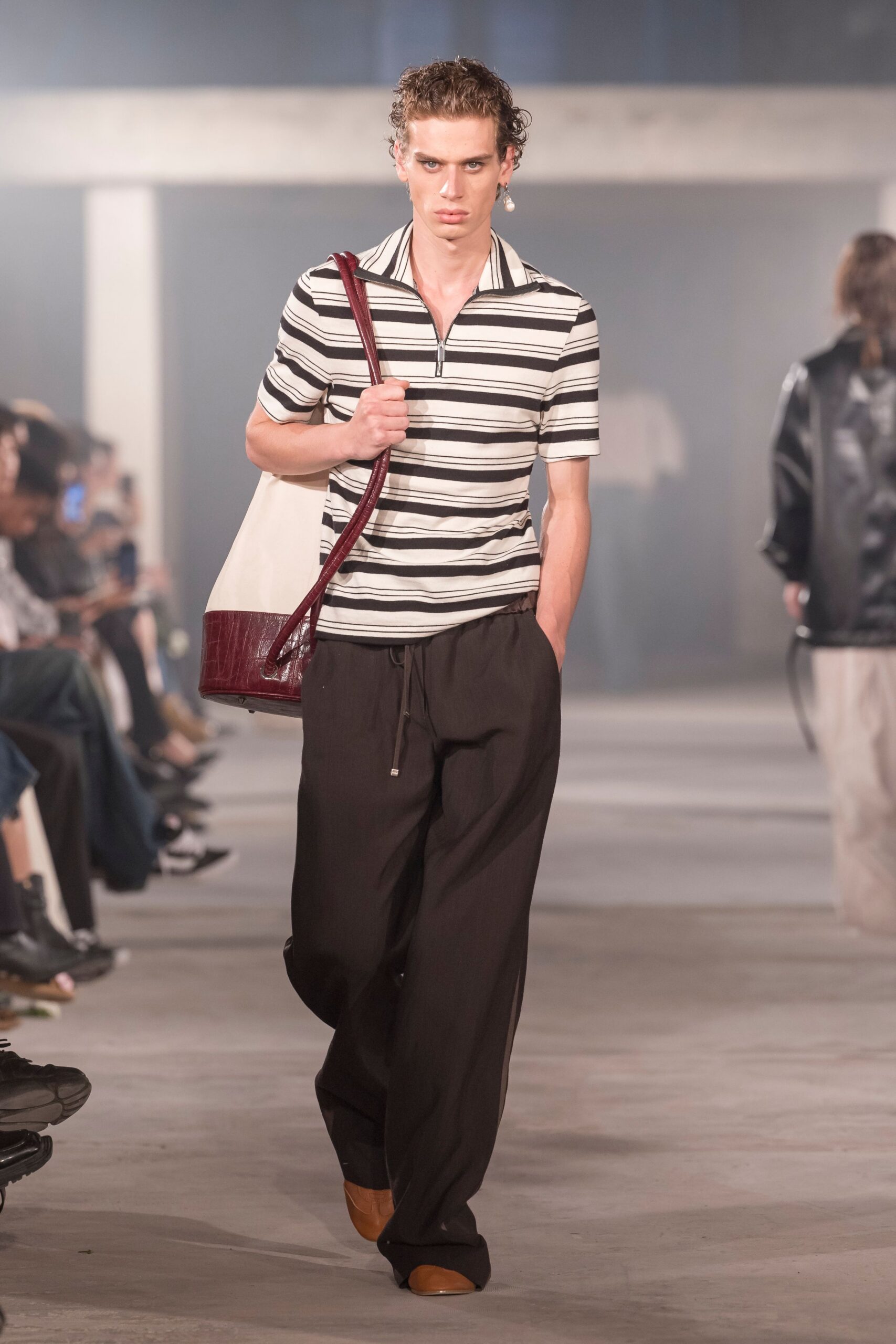 striped shirt relaxed pants