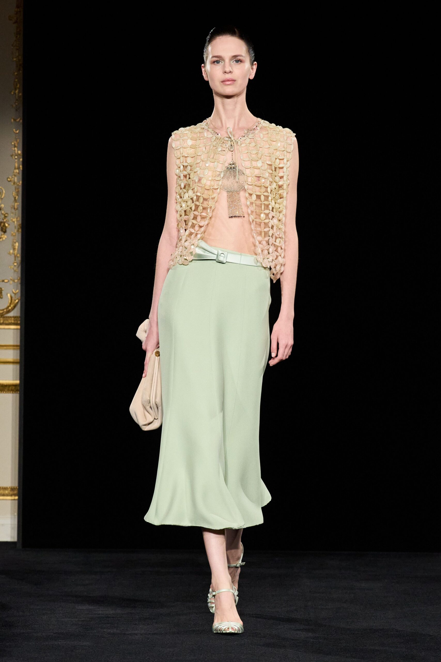 beige silk sleeveless fitted layered top