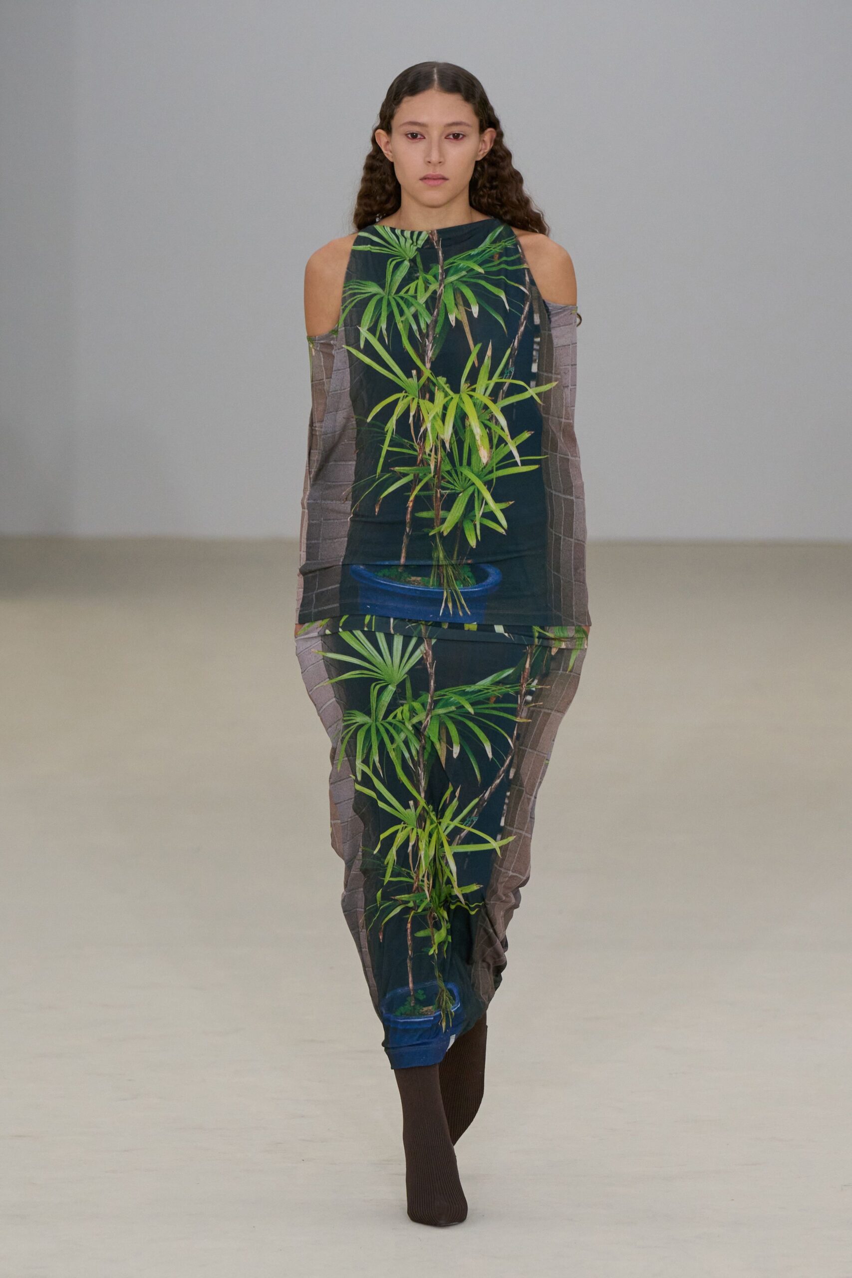 multi printed sheer dress