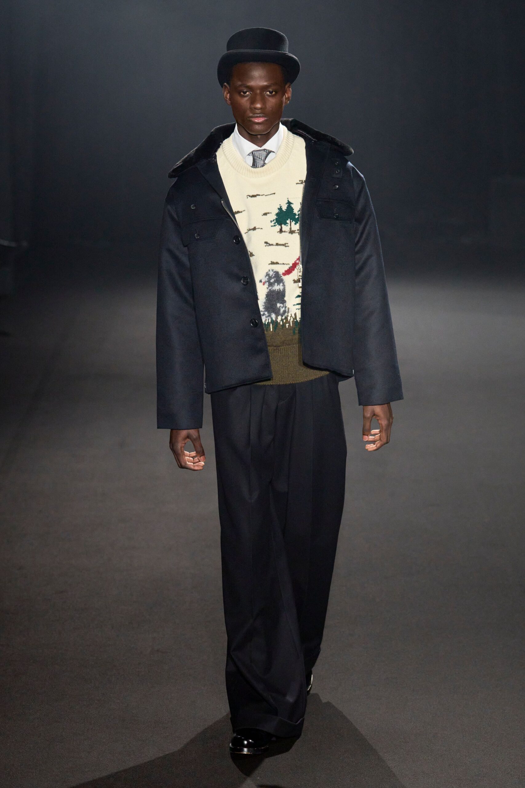 black wool jacket with sweater