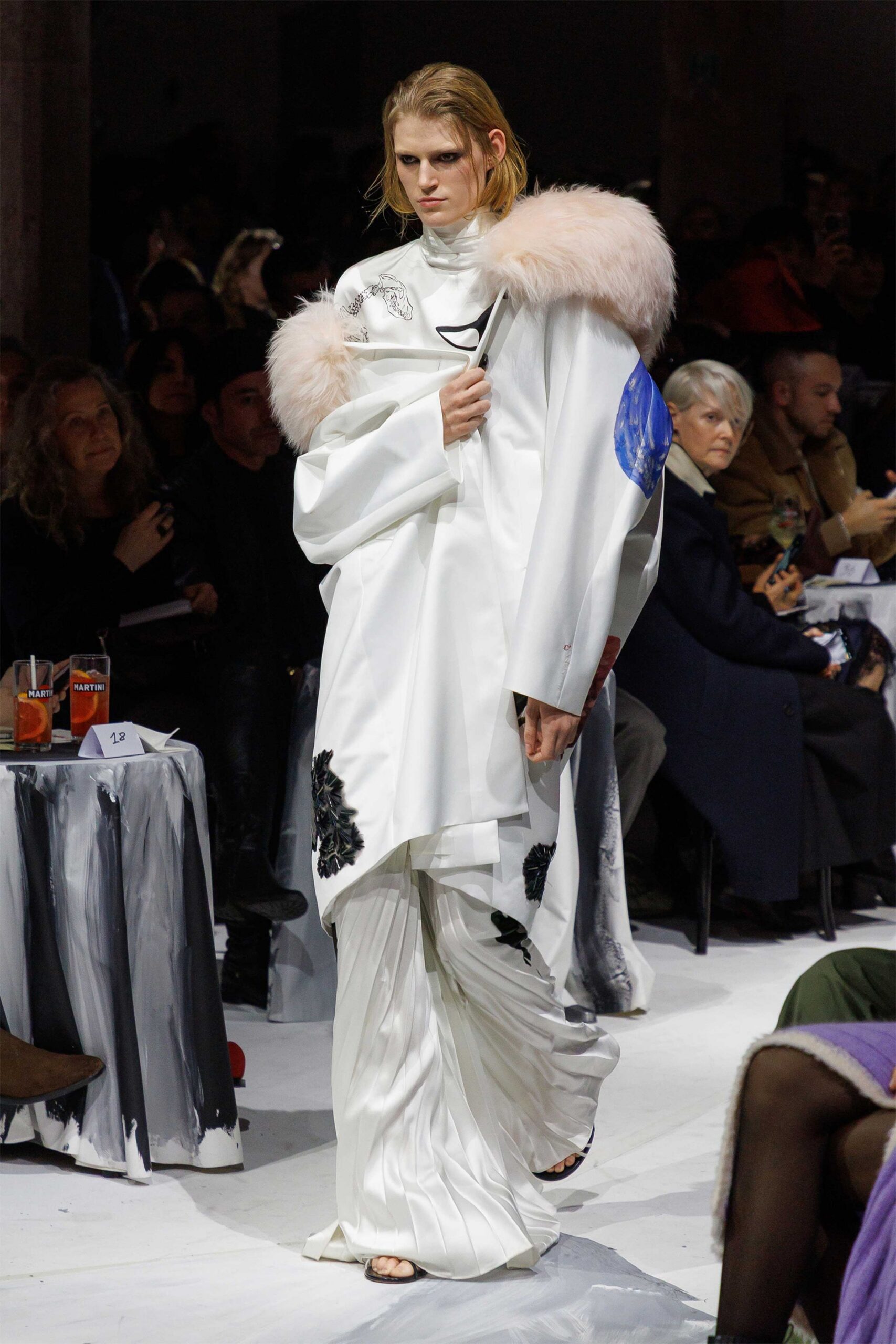 white silk fitted pleated pants