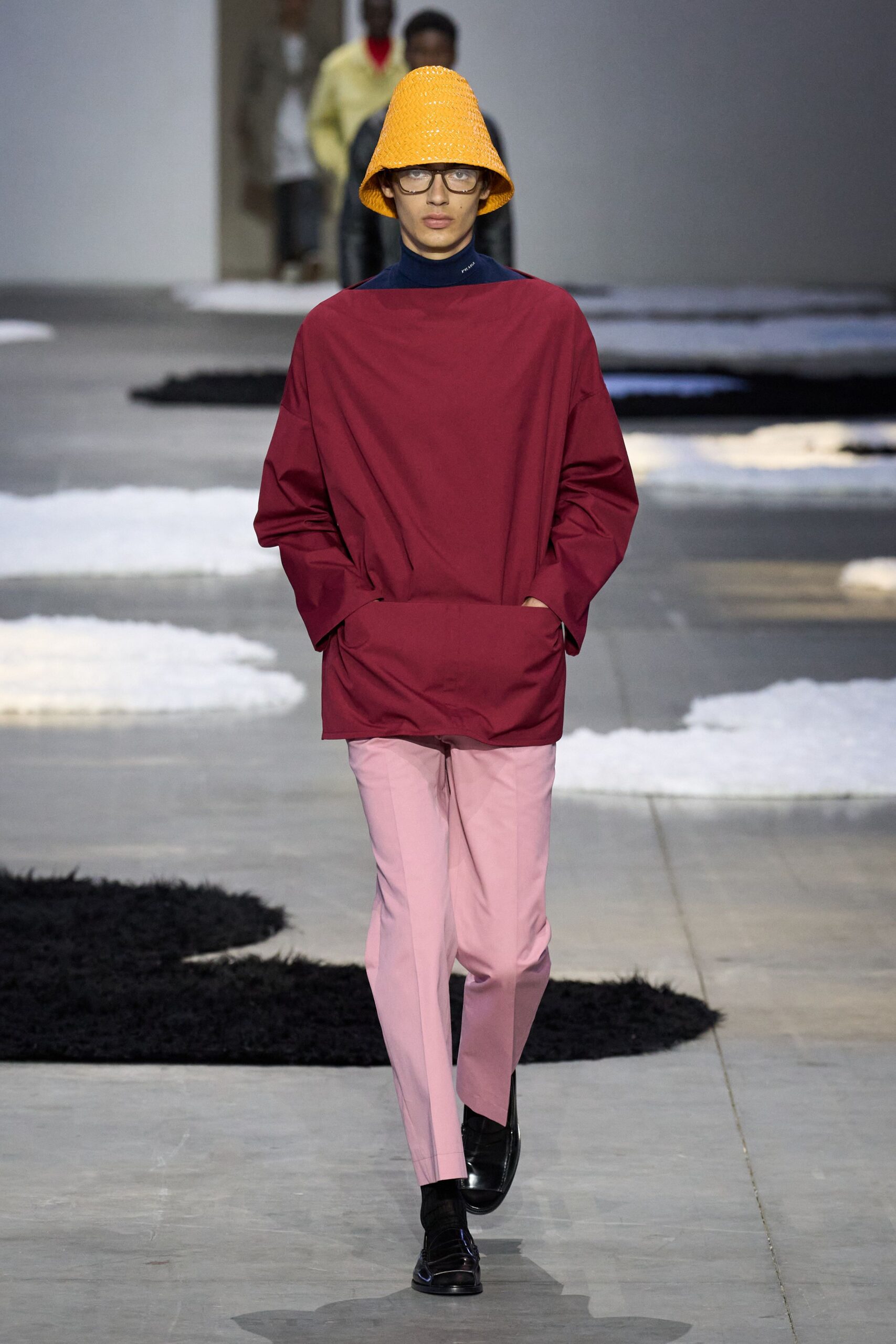 red relaxed top with pink pants