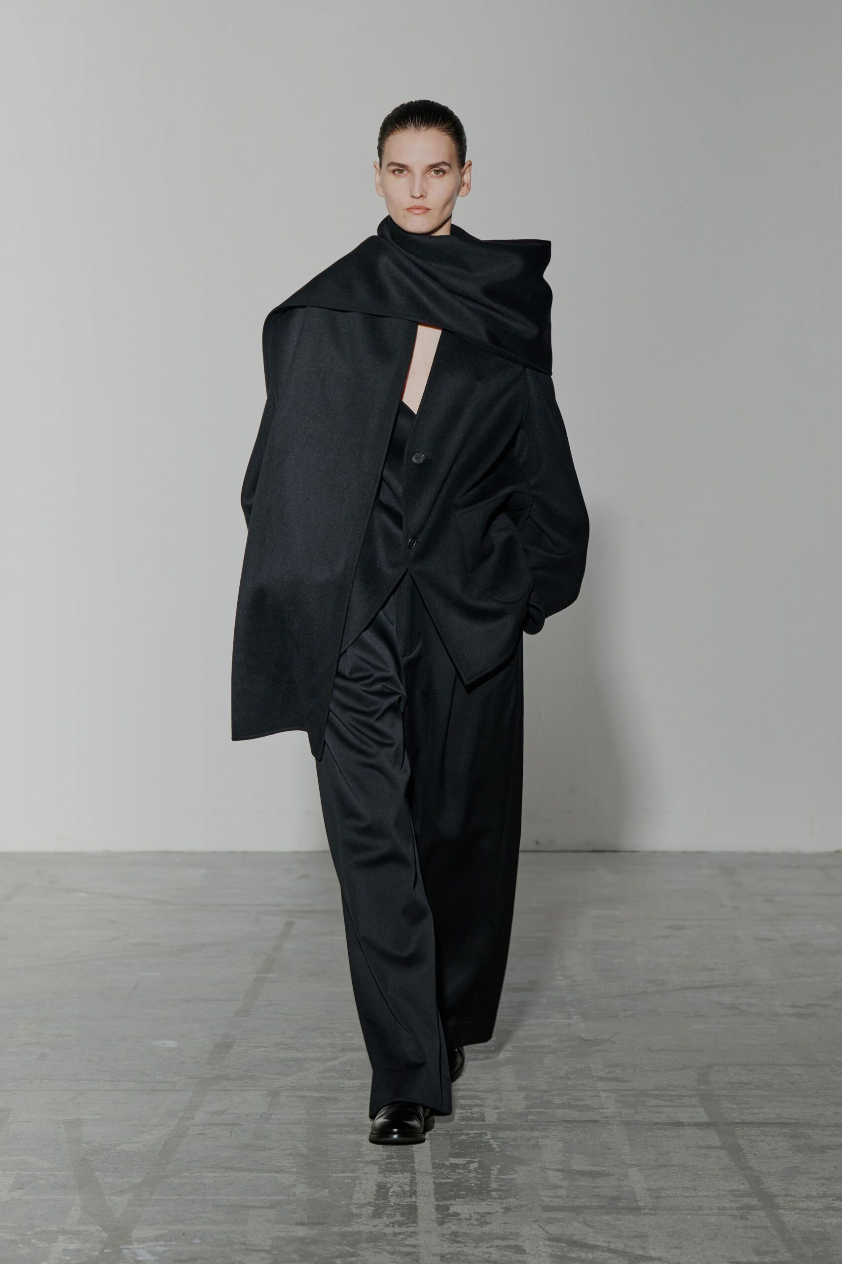 black wool blazer and pants