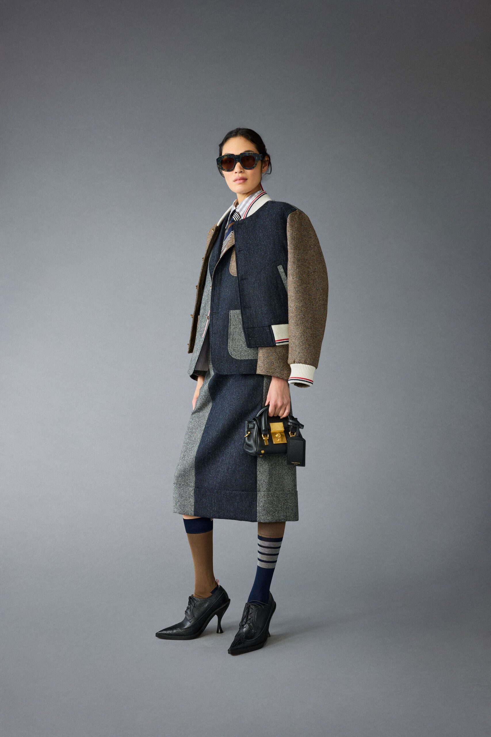 brown wool long-sleeve collared structured buttoned jacket