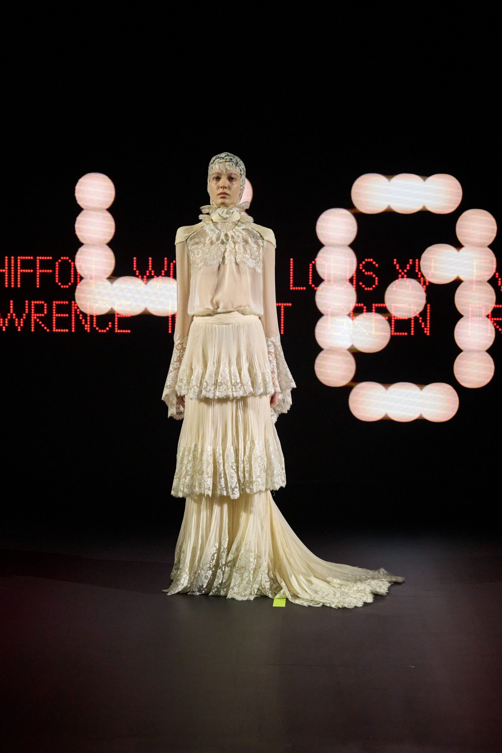 ivory silk long-sleeve gown