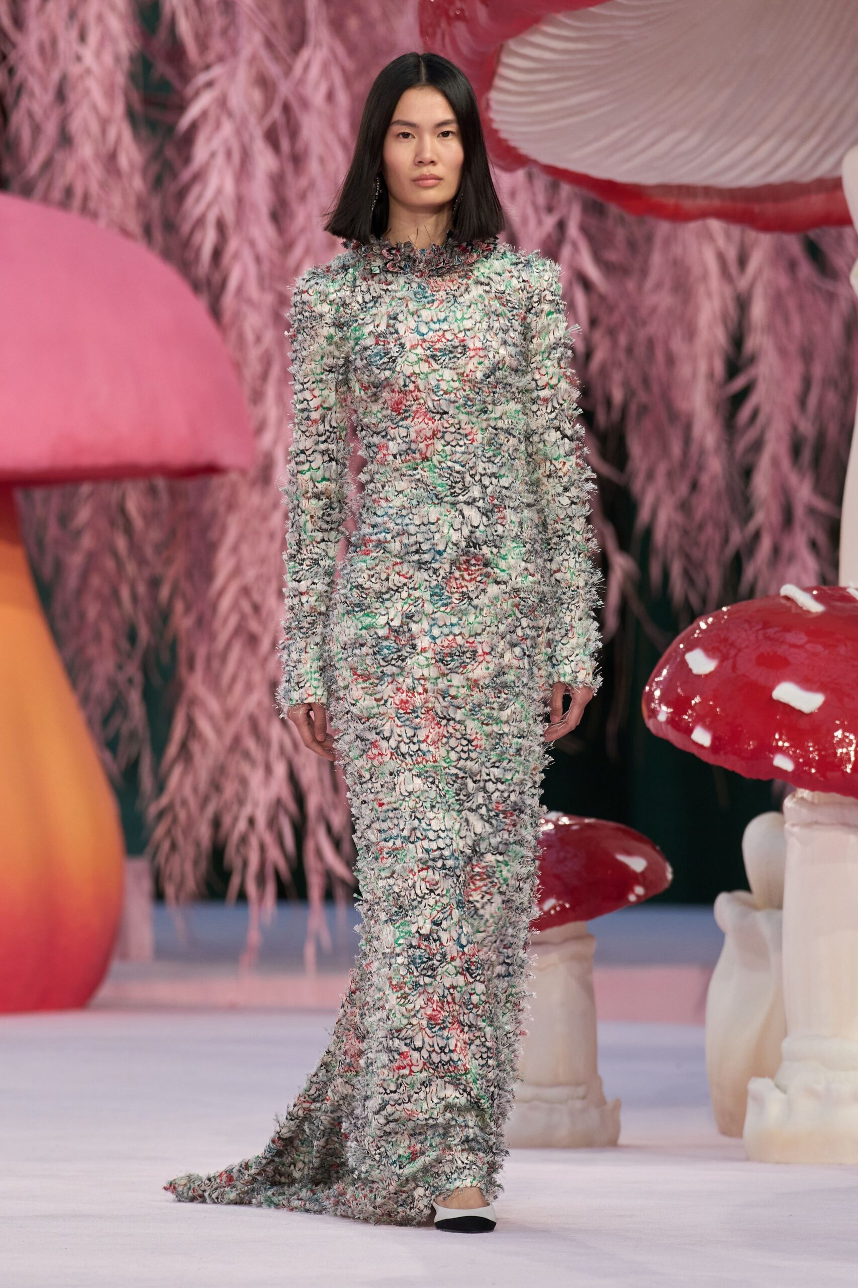 multi-colored embellished gown