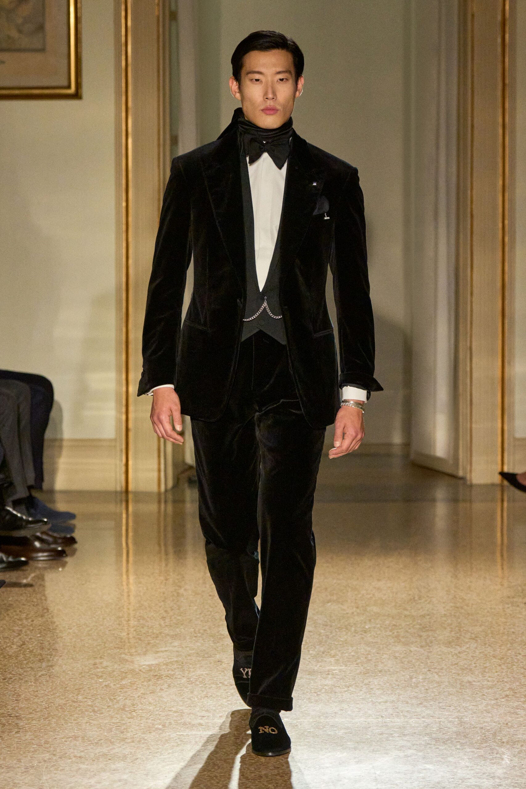 black velvet tailored suit