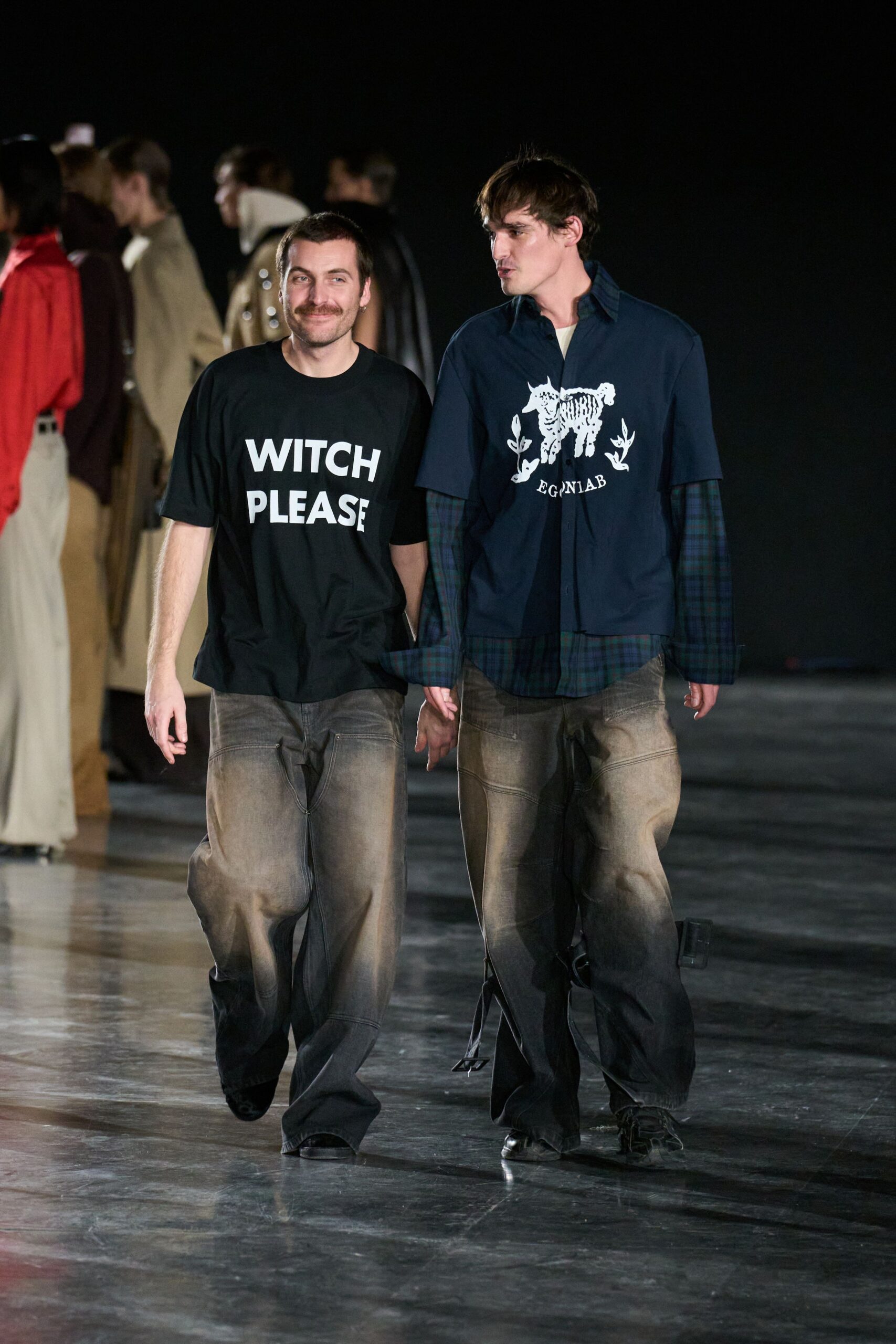 black and blue t-shirts with relaxed pants