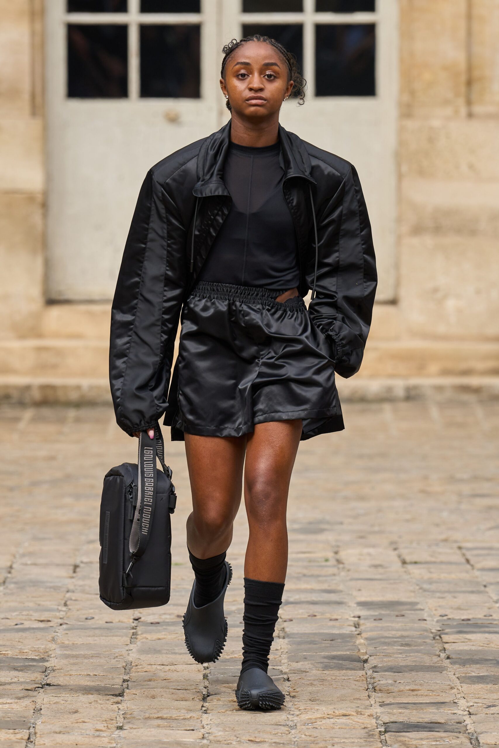 black satin relaxed shorts