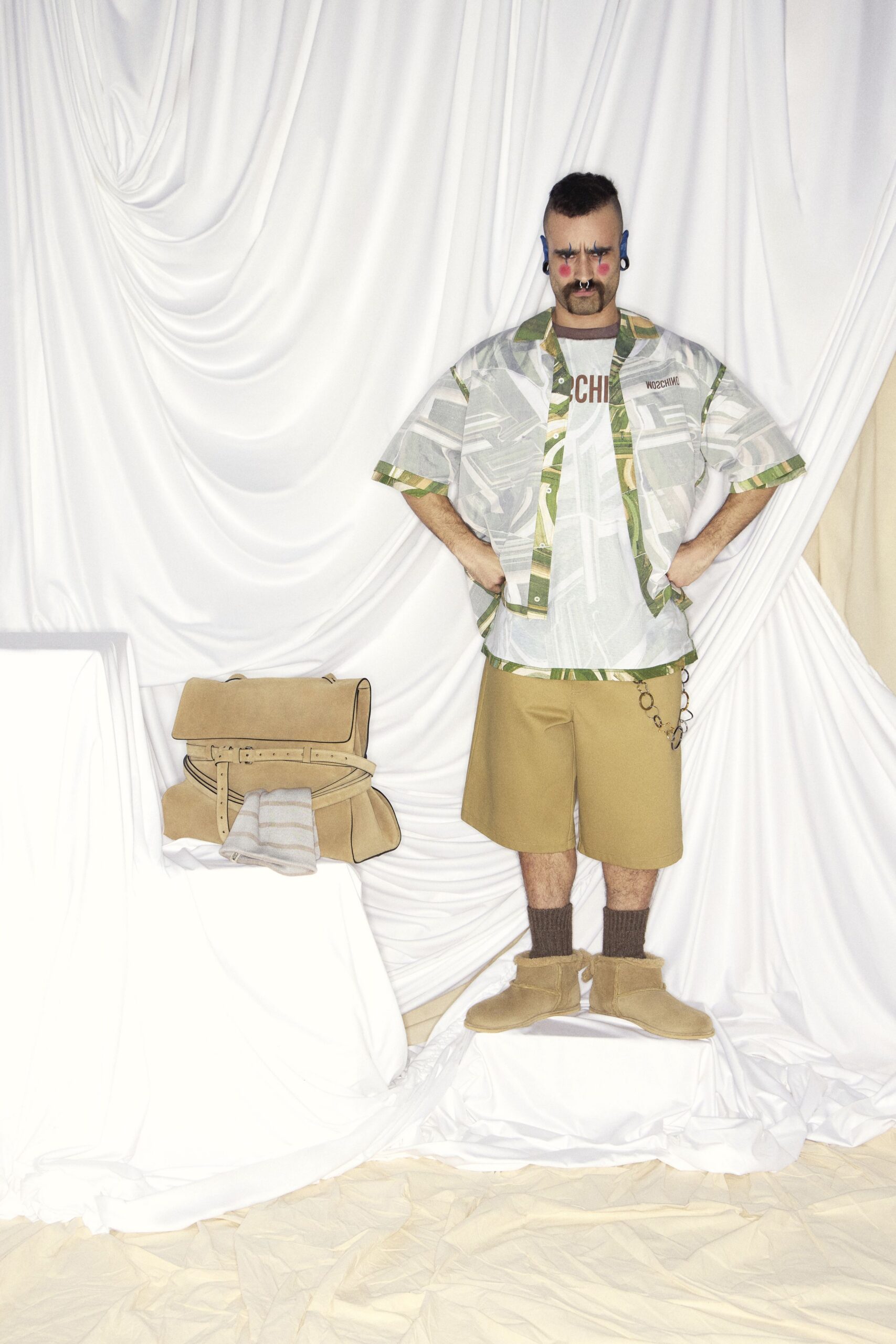 relaxed printed shirt and shorts