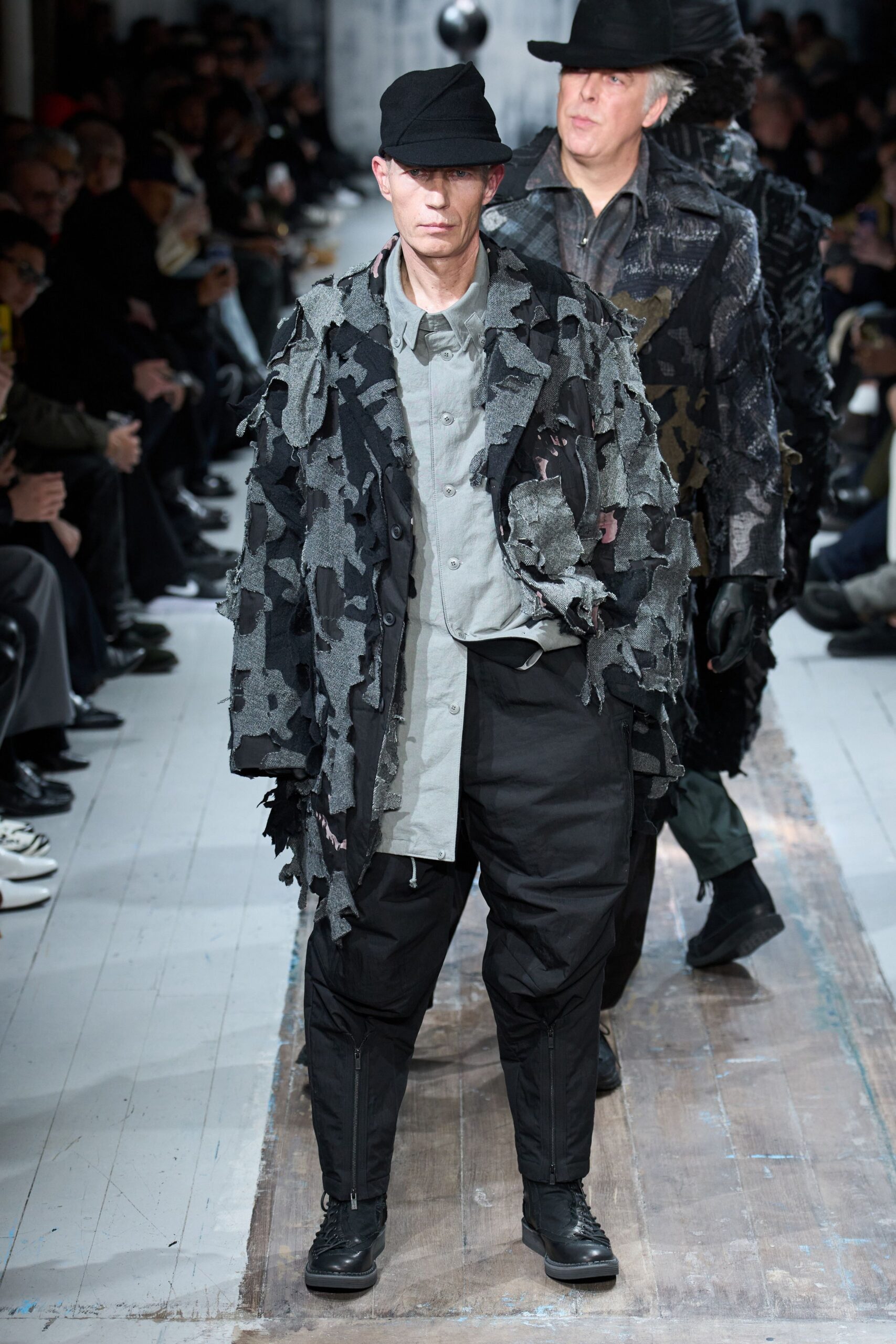 black gray relaxed coat