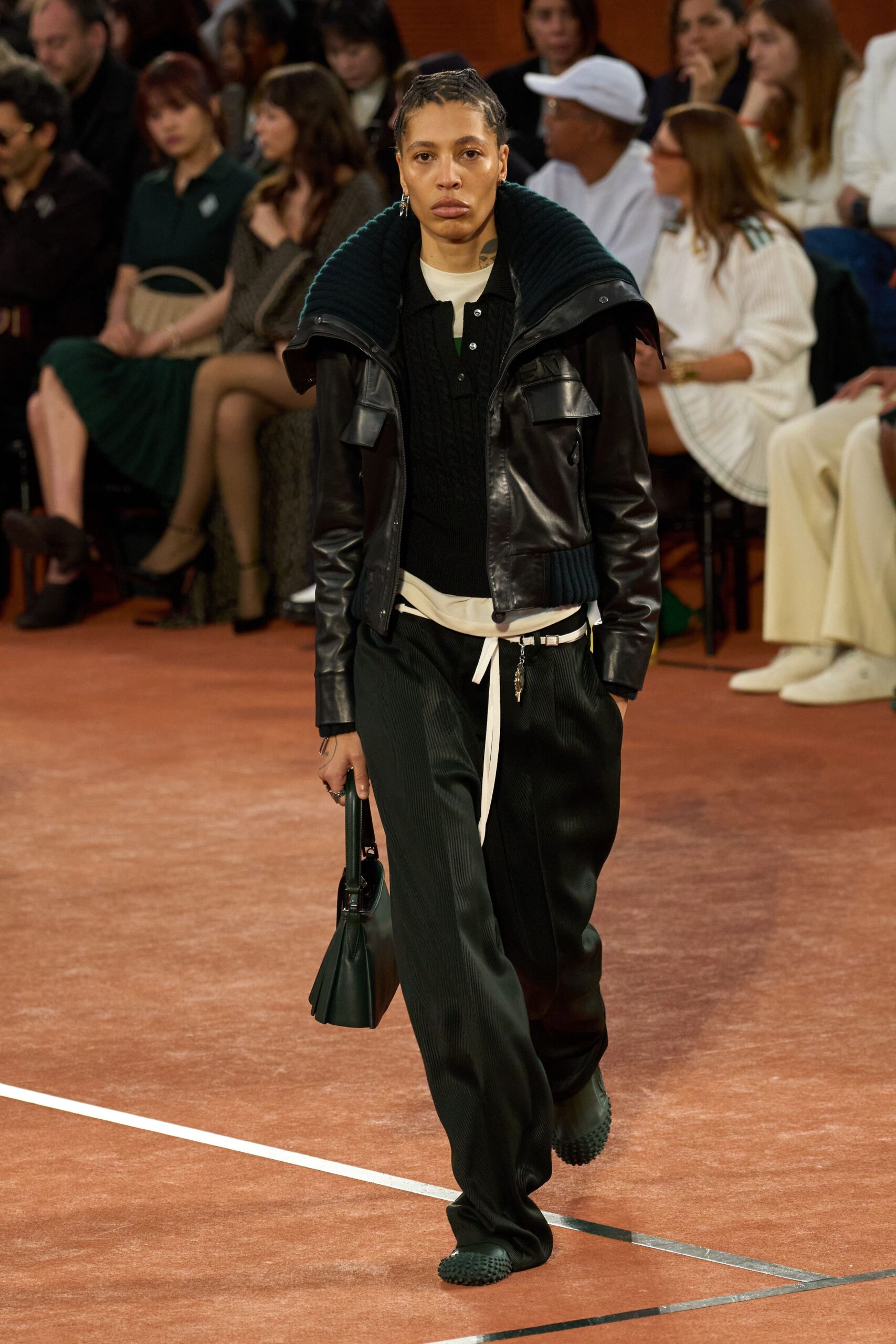 black leather jacket and pants