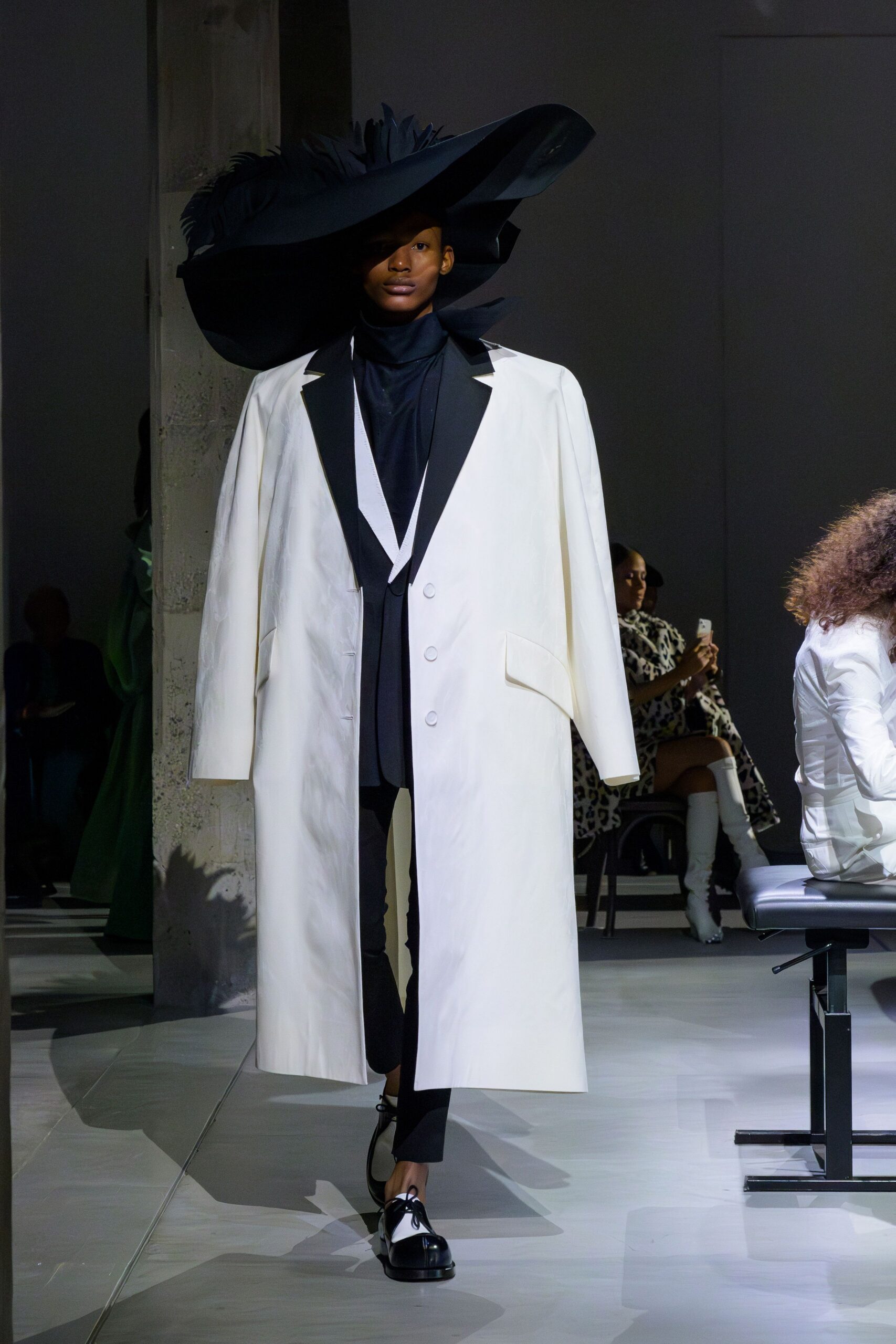 black structured hat