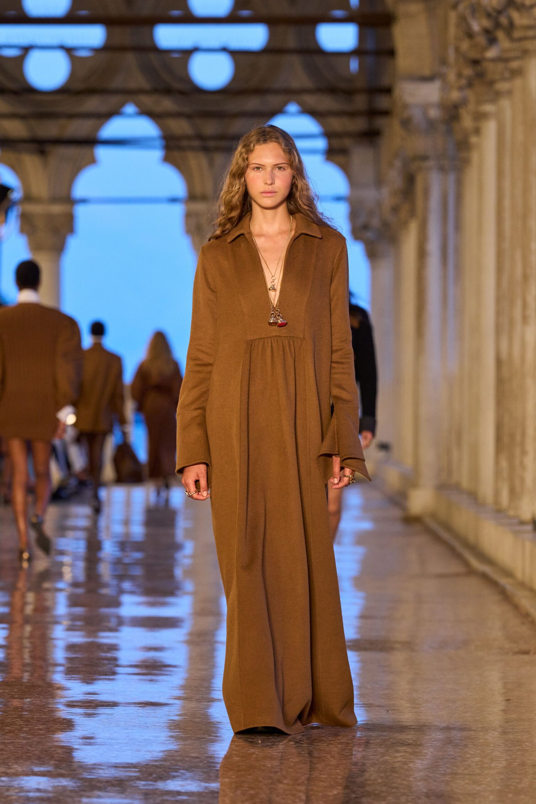 brown silk relaxed gown