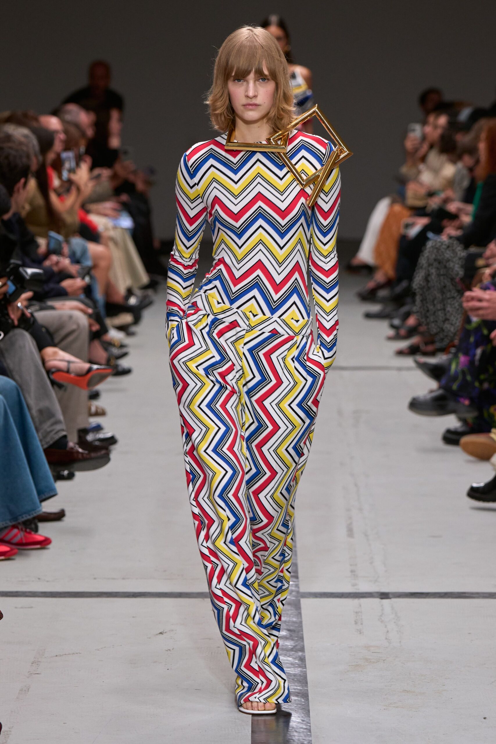 fitted zigzag jumpsuit