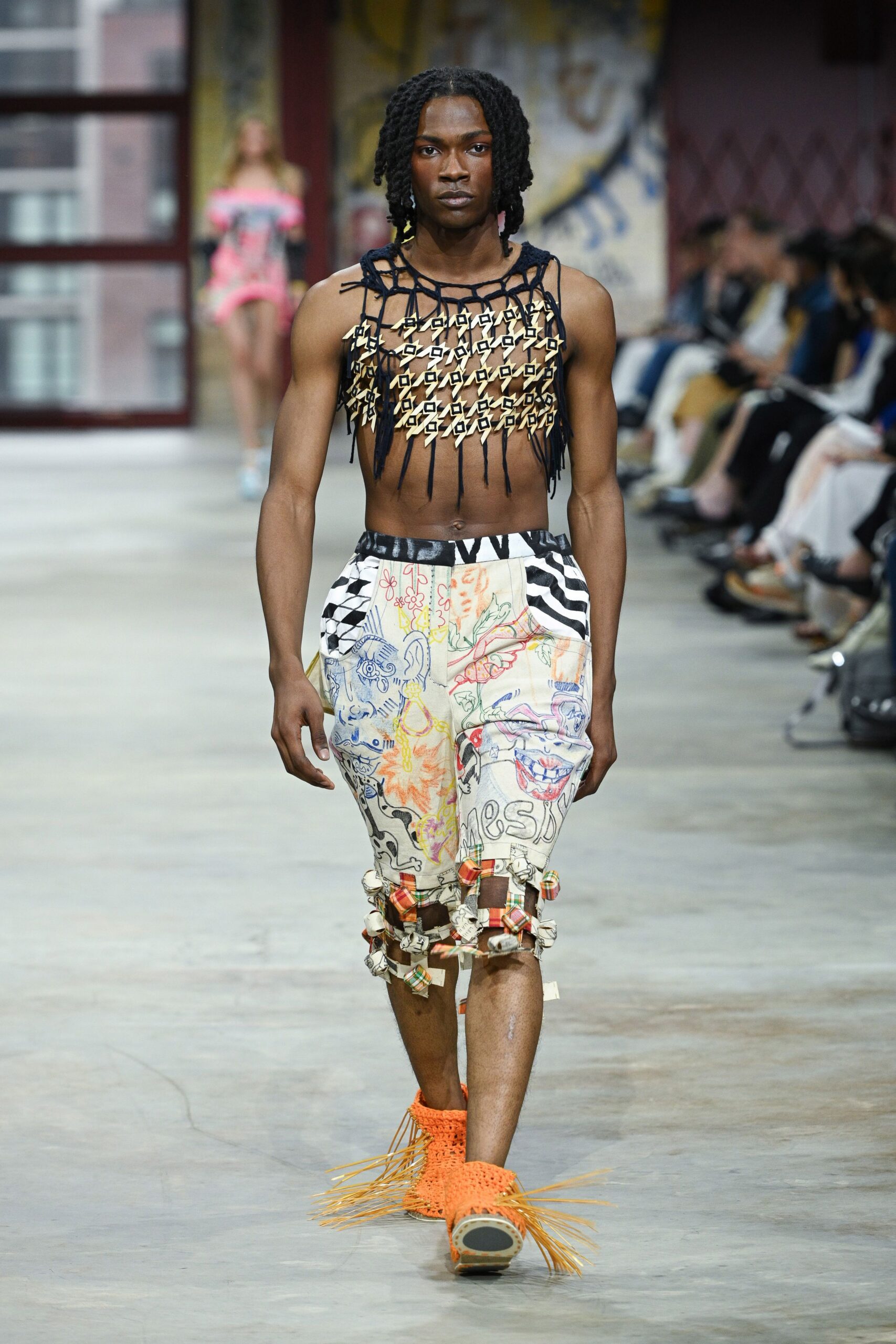 orange fringed shoes