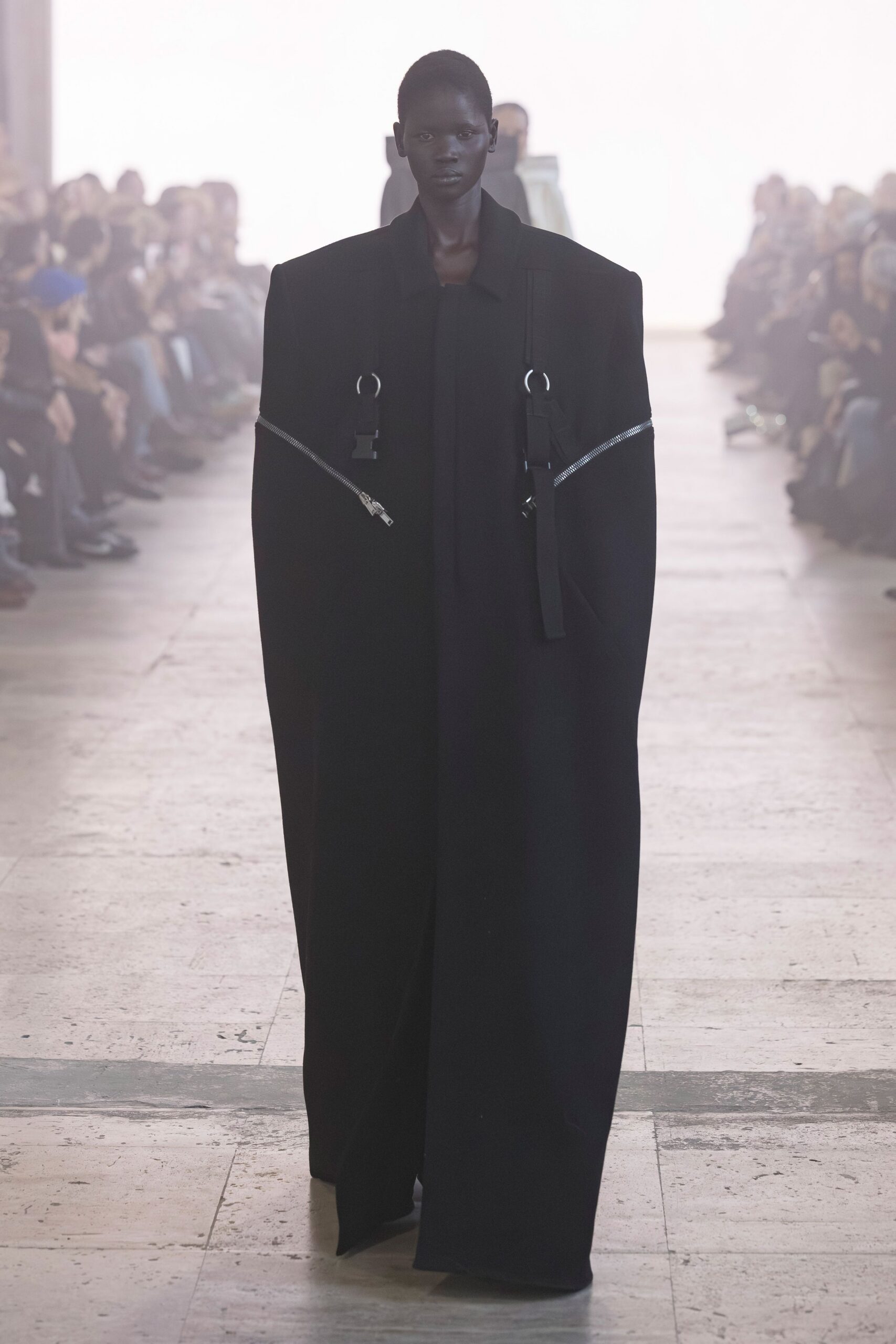 oversized black wool coat
