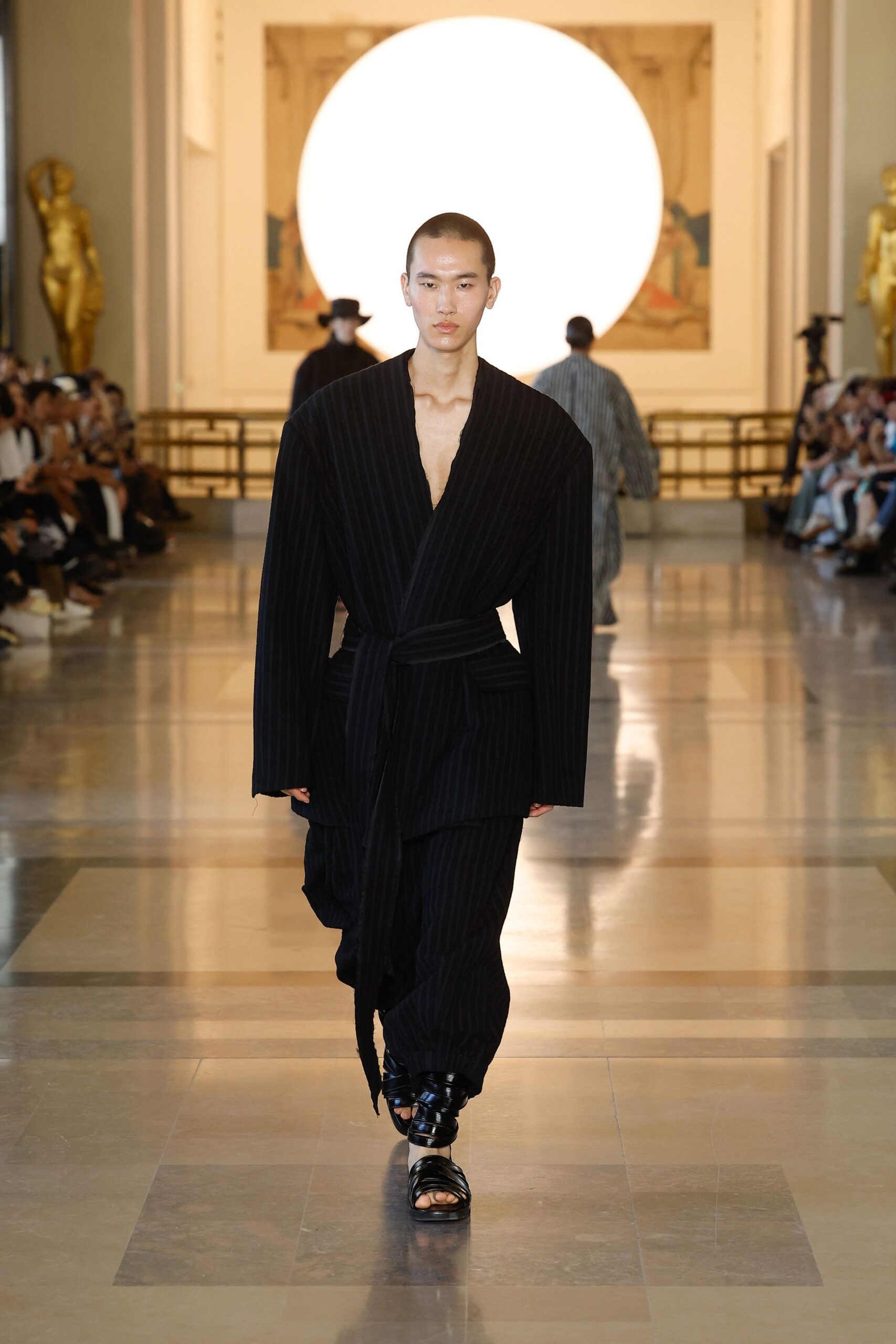 black striped relaxed jacket and pants