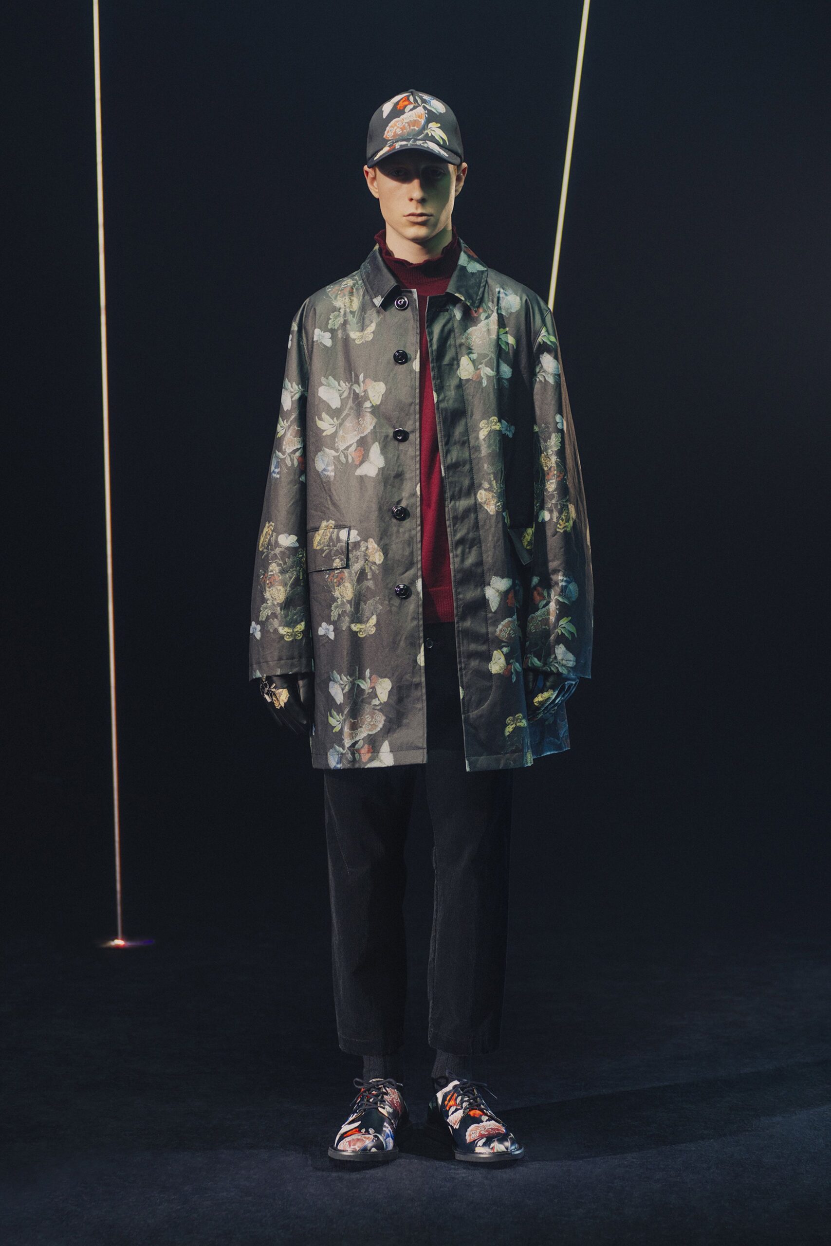 multi-printed relaxed coat