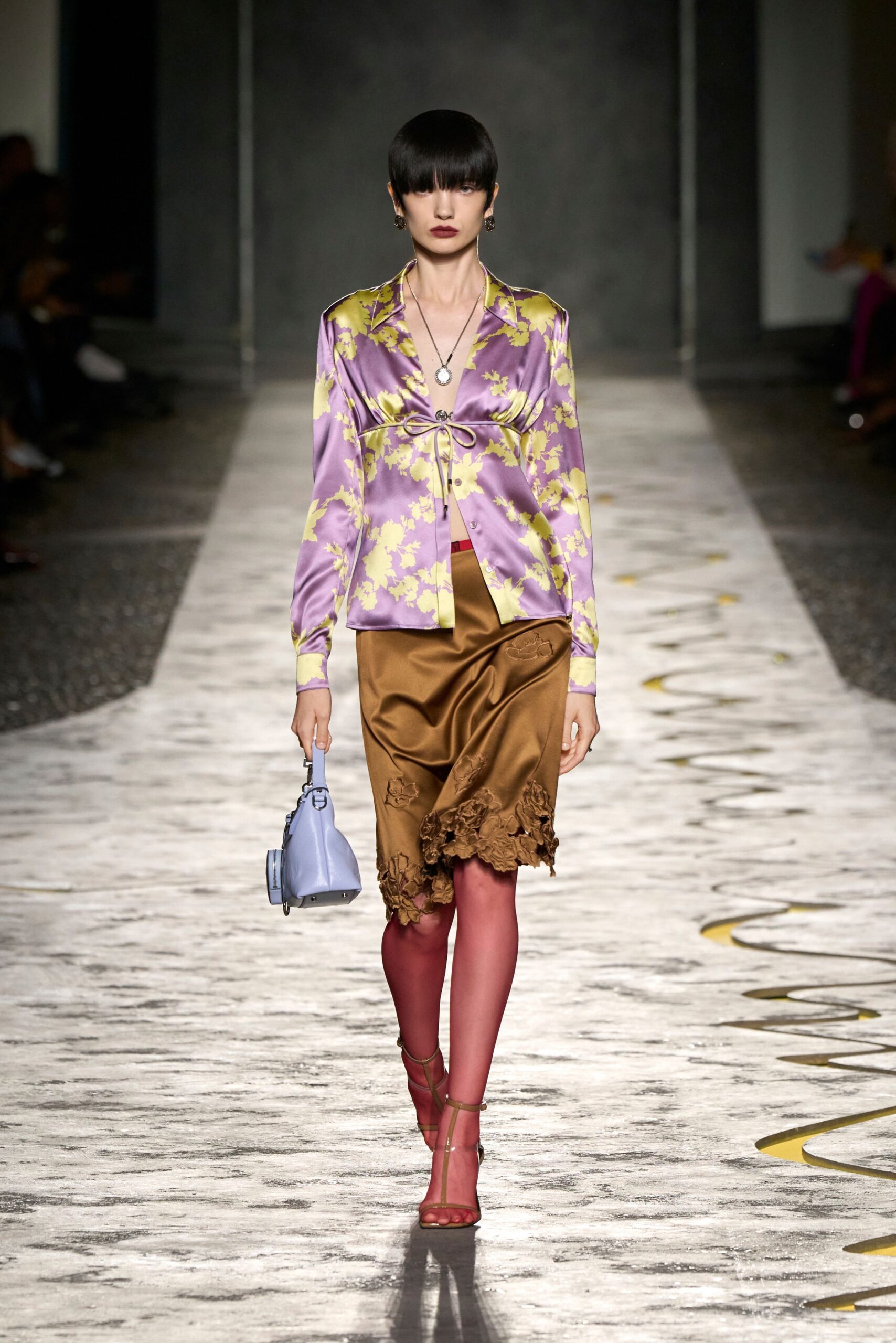 purple silk long-sleeve collared fitted floral blazer