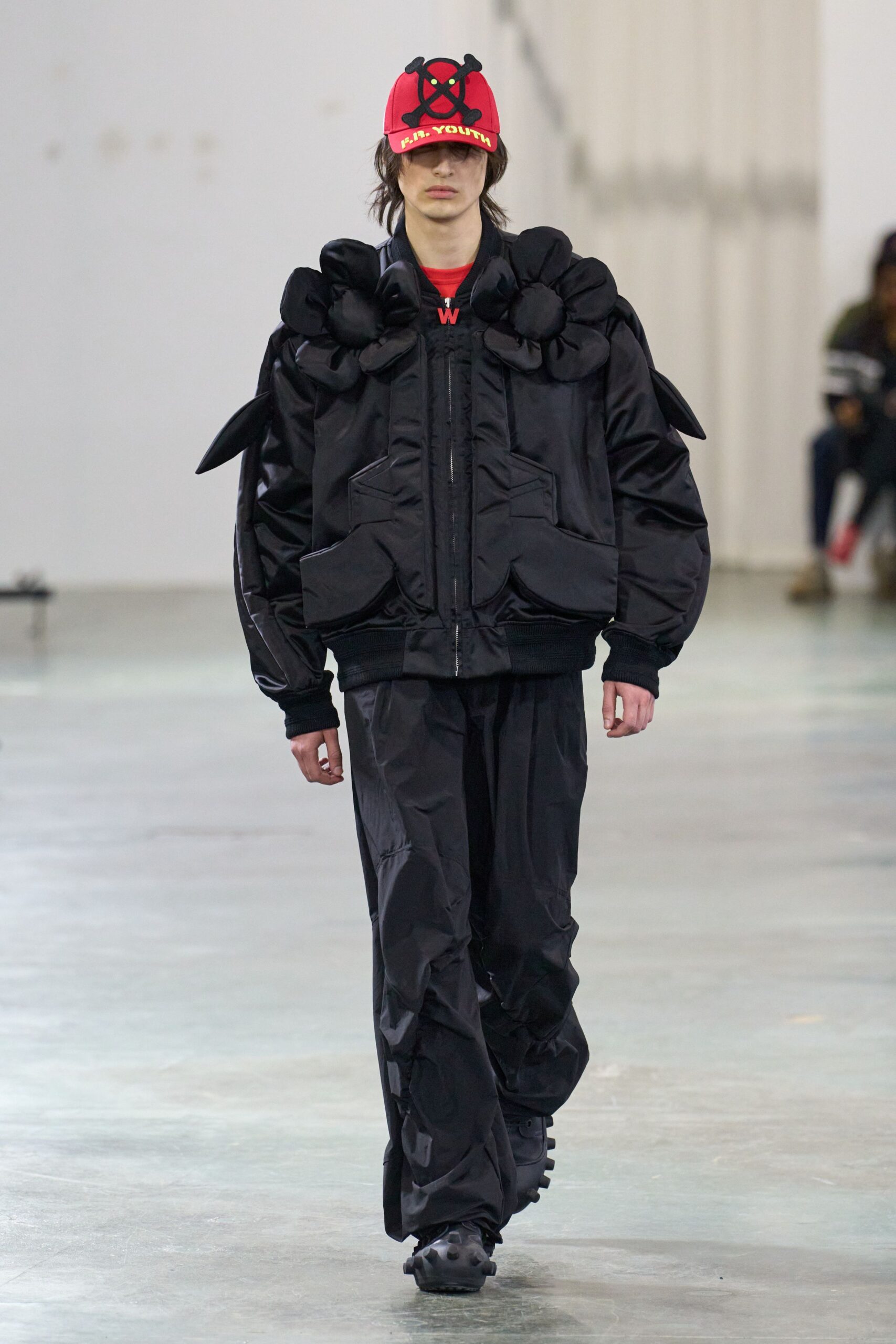 black relaxed jacket with padded details