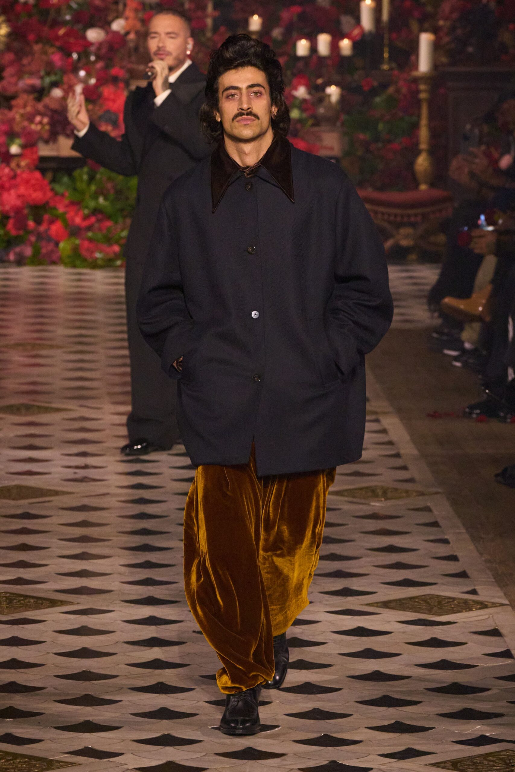 brown velvet relaxed wide-leg pants