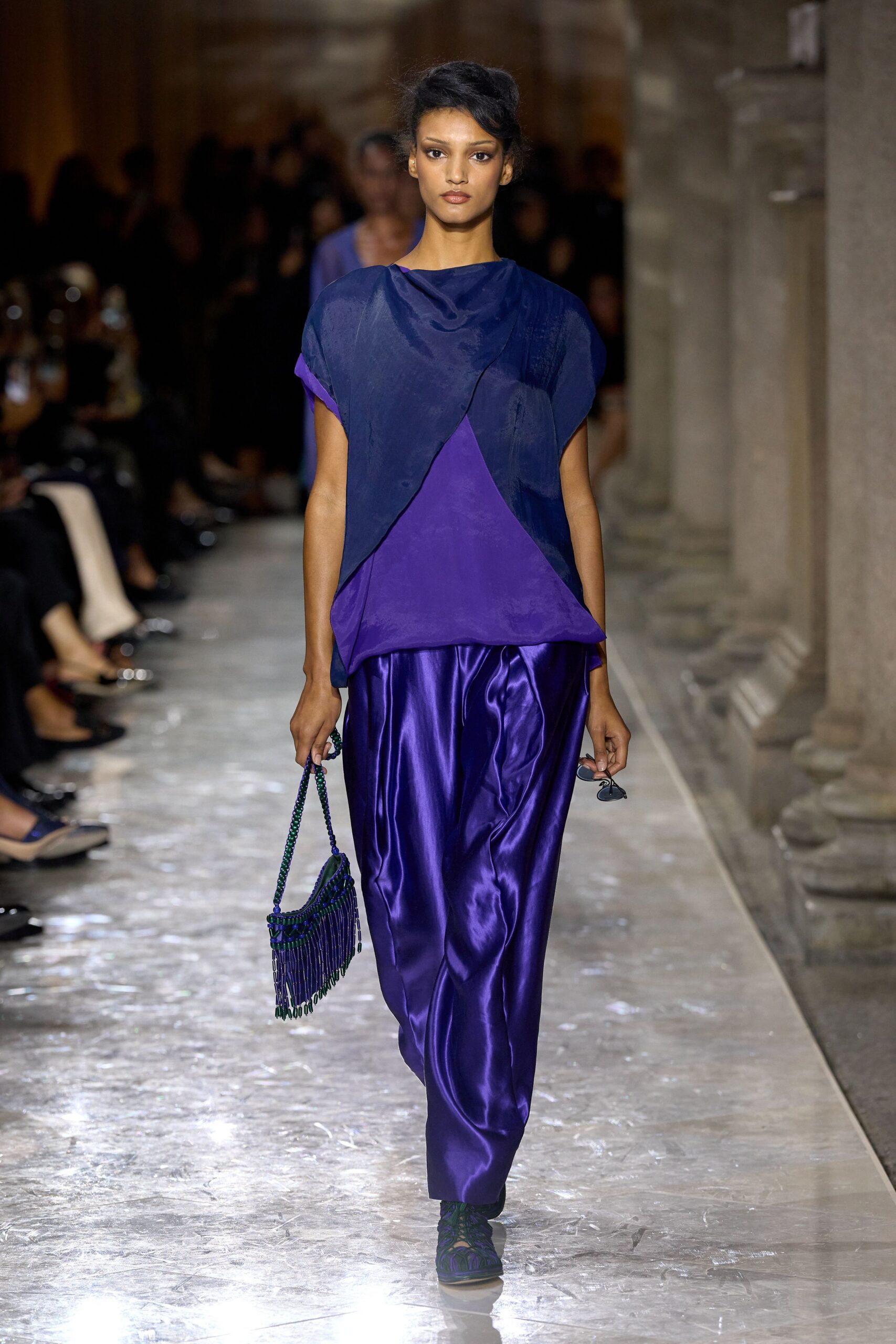 blue purple relaxed top and pants