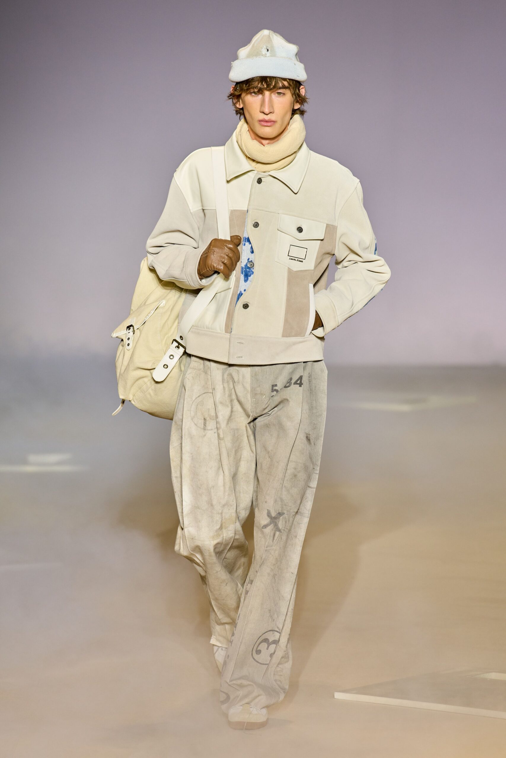 beige gray relaxed jacket and pants
